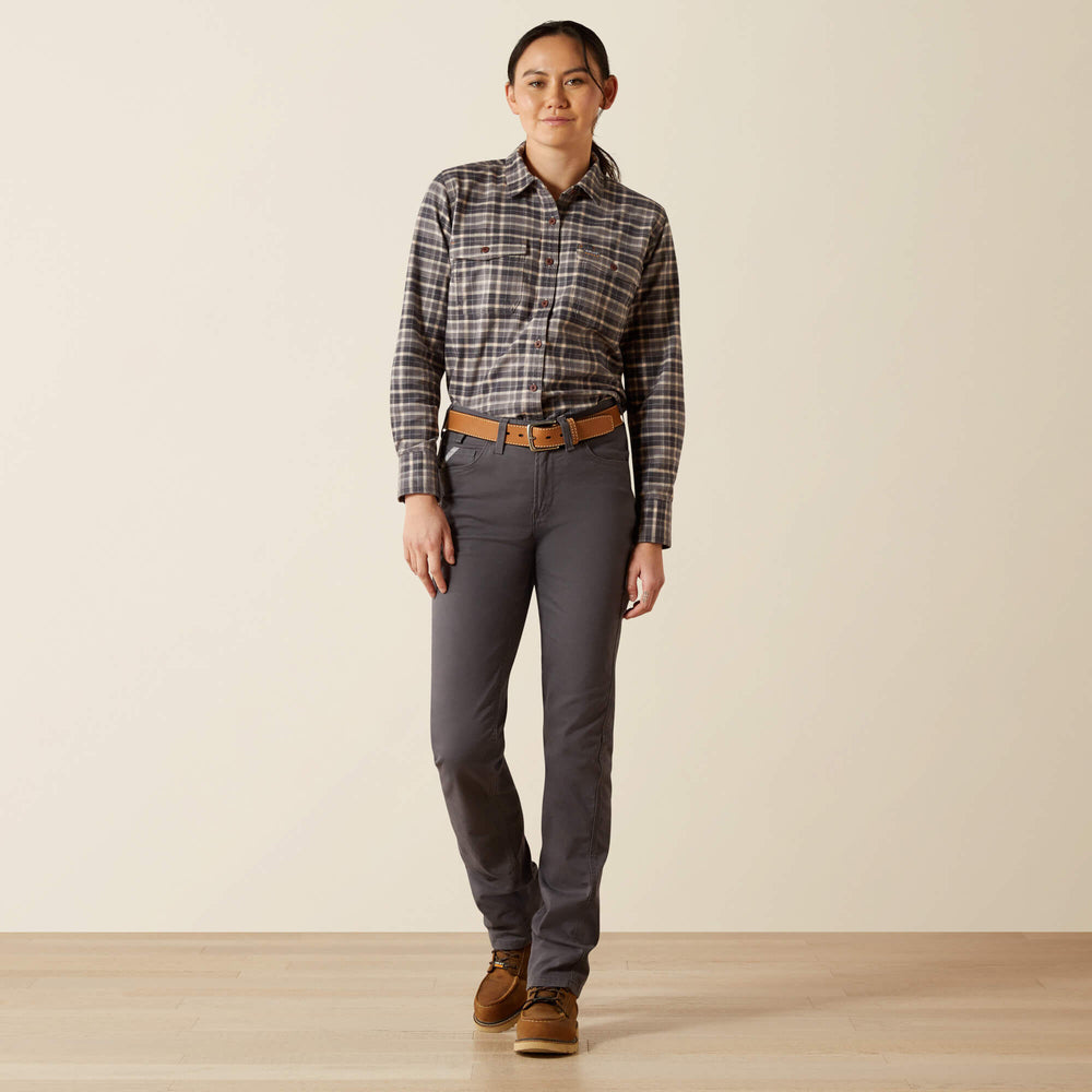 Rebar Flannel DuraStretch Work Shirt Women - CHARCOAL GREY