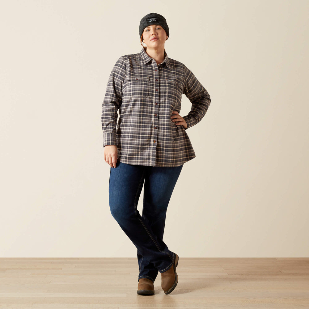 Rebar Flannel DuraStretch Work Shirt Women - CHARCOAL GREY