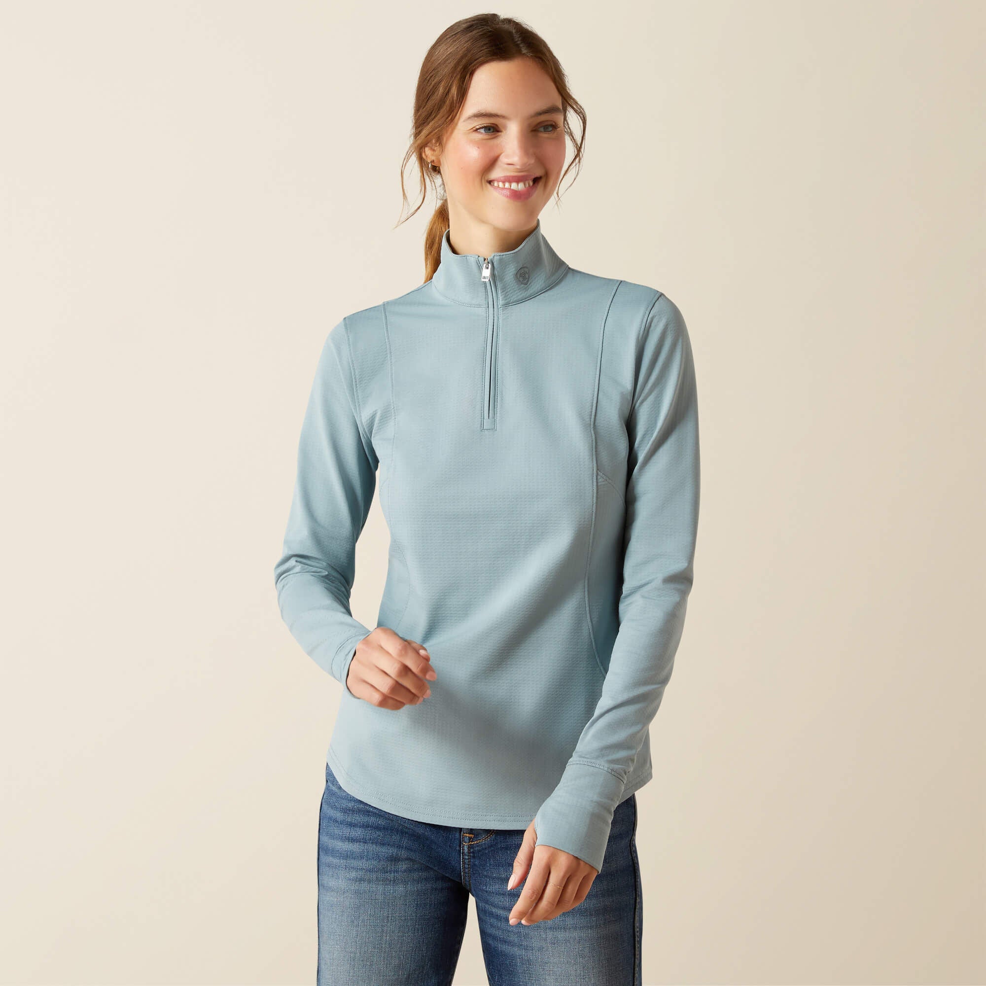 Gridwork 2.0 1/4 Zip Baselayer Women - LEAD