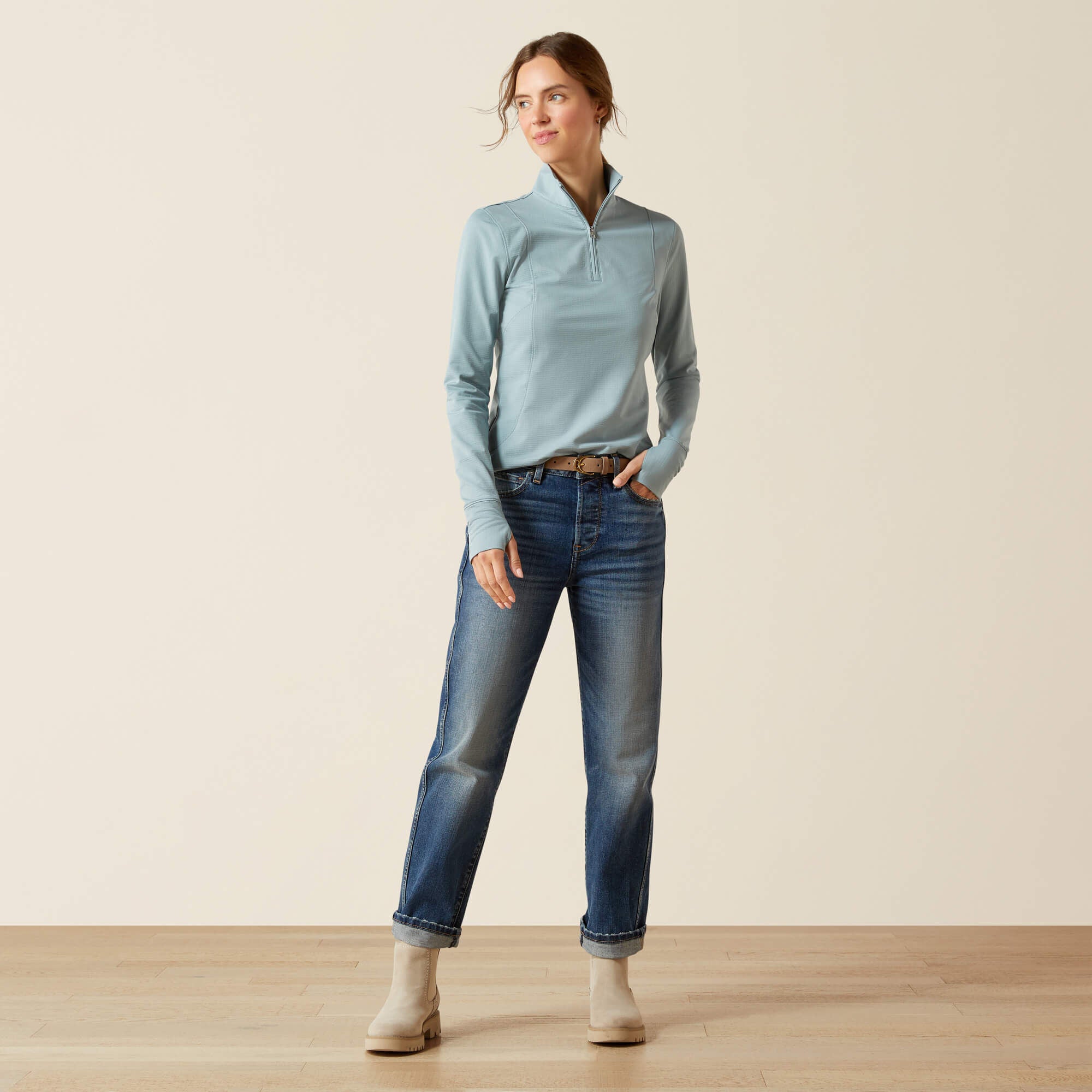 Gridwork 2.0 1/4 Zip Baselayer Women - LEAD