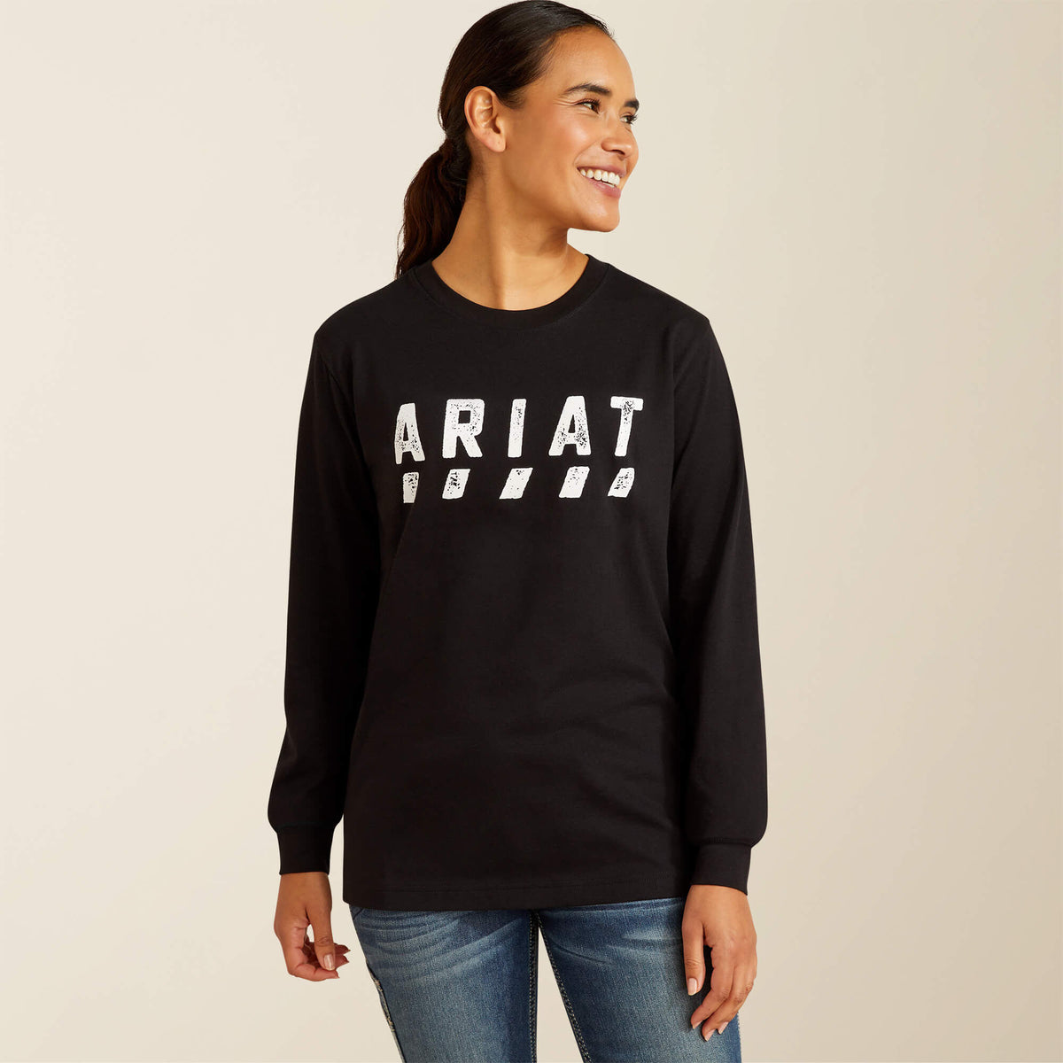 Rebar Cotton Strong Logo T-Shirt Women - BLACK