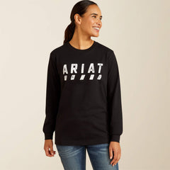 Rebar Cotton Strong Logo T-Shirt Women - BLACK