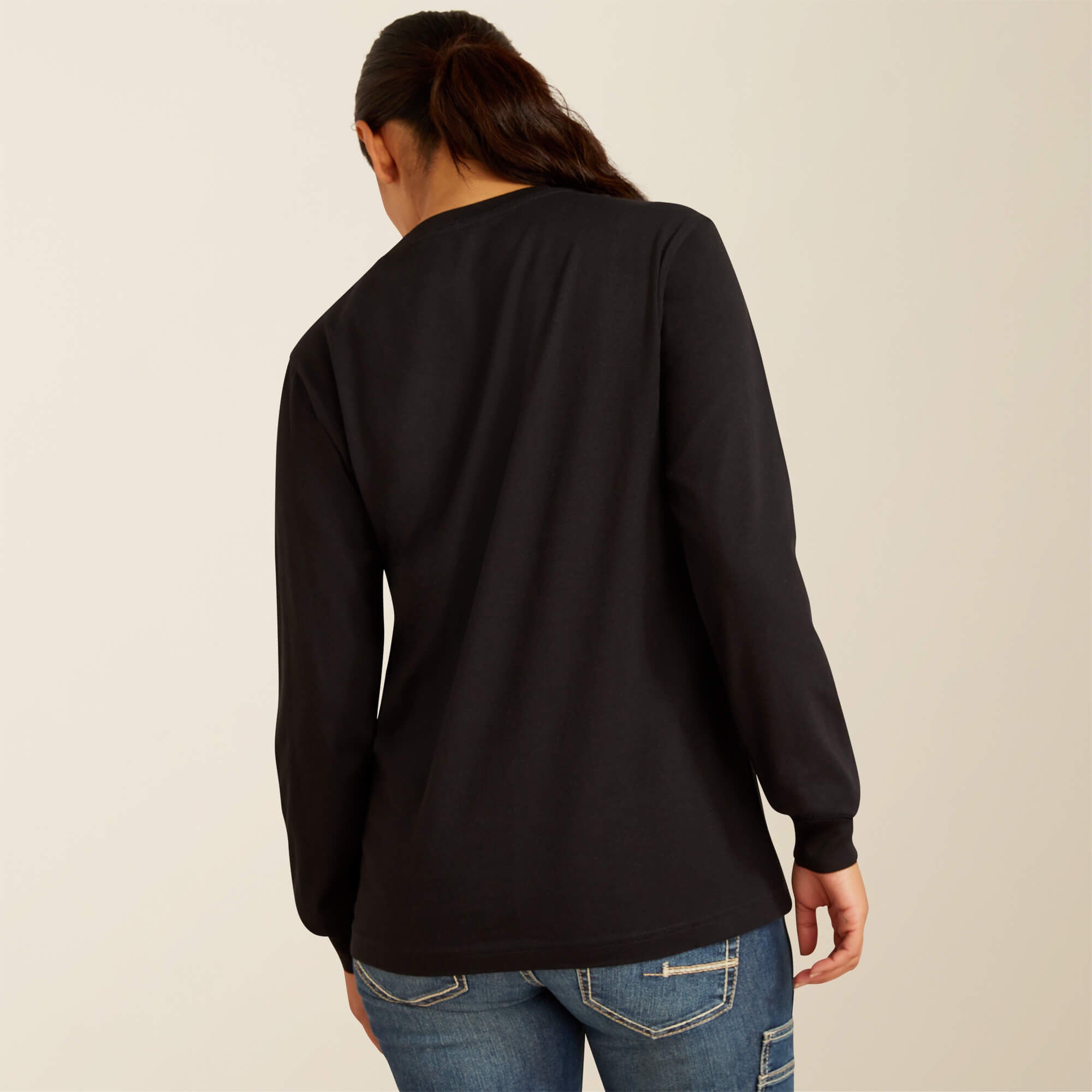 Rebar Cotton Strong Logo T-Shirt Women - BLACK