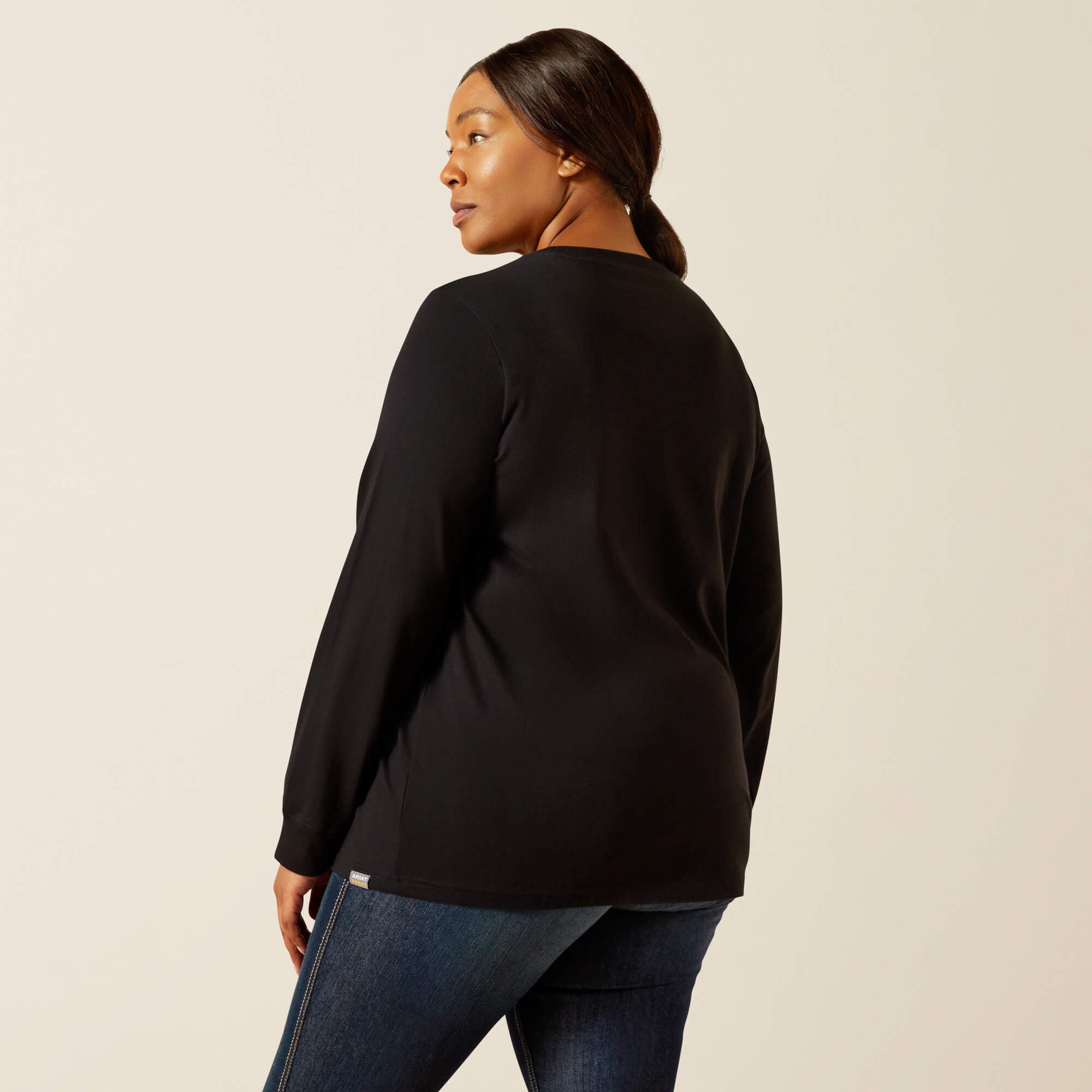 Rebar Cotton Strong Logo T-Shirt Women - BLACK