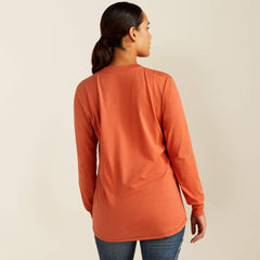 Rebar Workman Logo T-Shirt Women - ARAGON/BARN RED