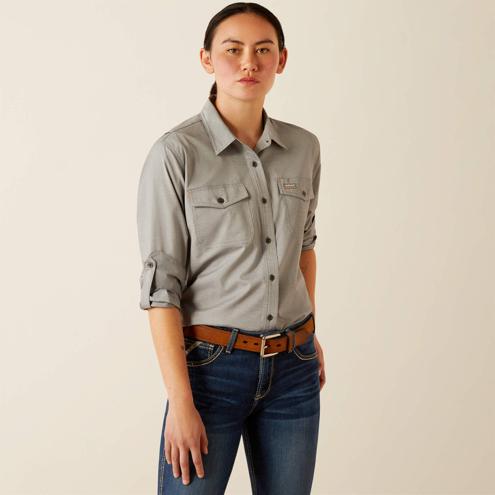 Rebar Made Tough VentTEK DuraStretch Work Shirt Women - CHARCOAL HEATHER