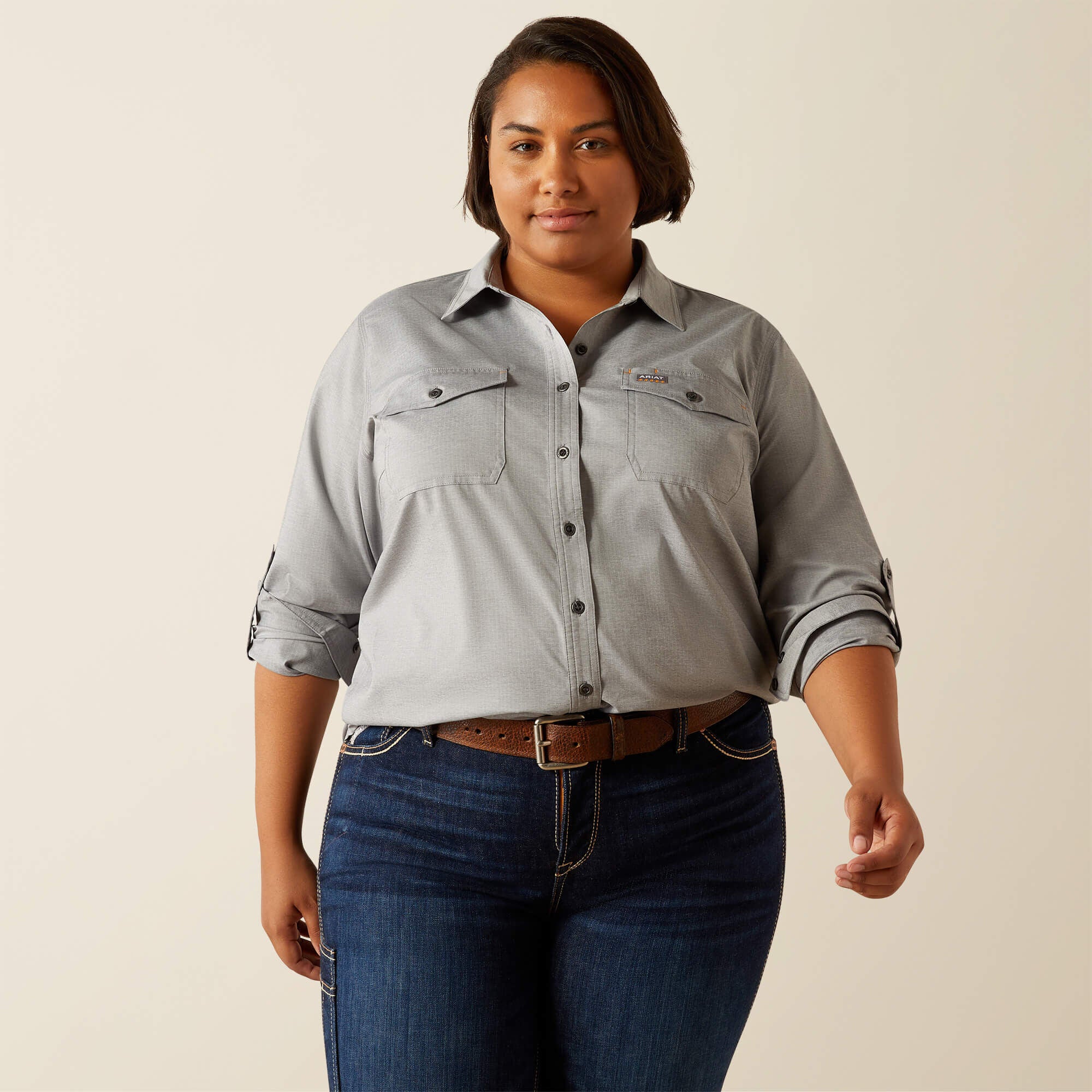 Rebar Made Tough VentTEK DuraStretch Work Shirt Women - CHARCOAL HEATHER