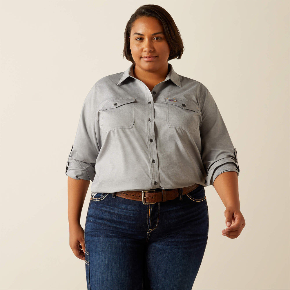 Rebar Made Tough VentTEK DuraStretch Work Shirt Women - CHARCOAL HEATHER