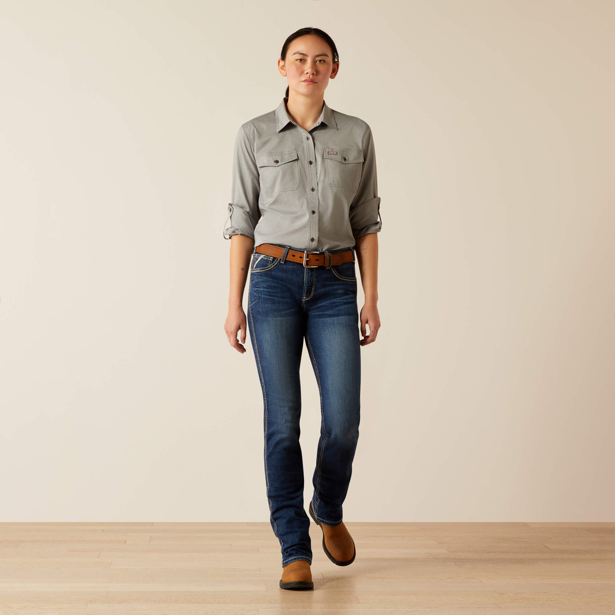 Rebar Made Tough VentTEK DuraStretch Work Shirt Women - CHARCOAL HEATHER