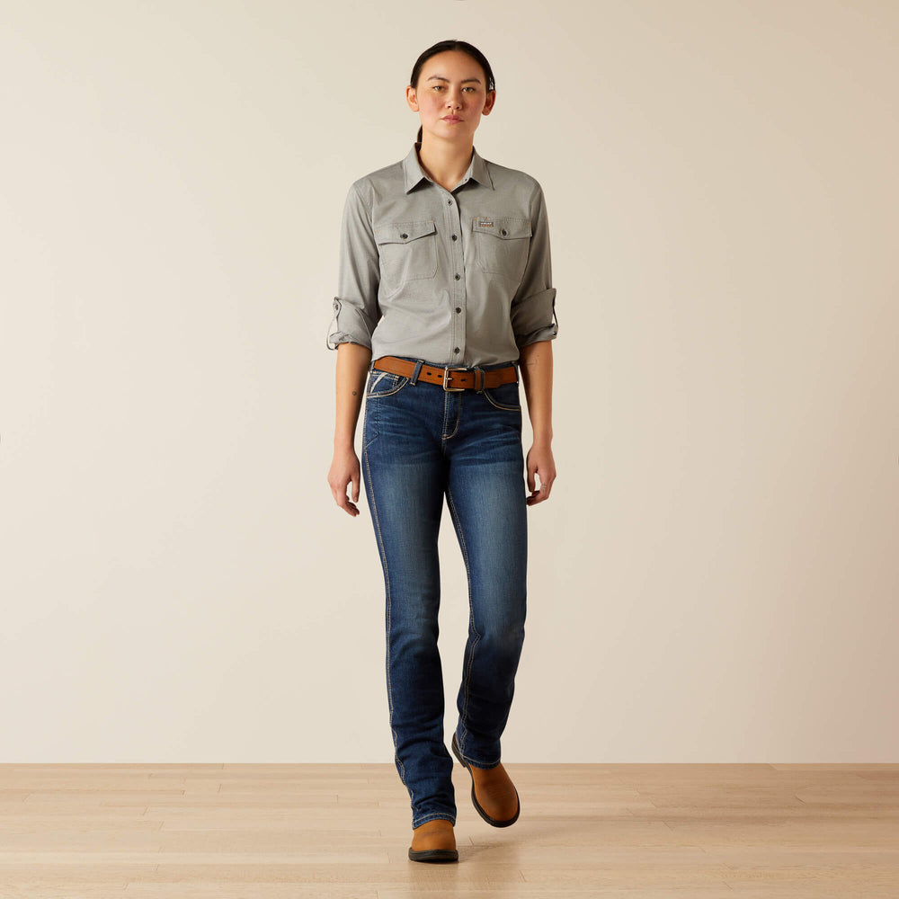 Rebar Made Tough VentTEK DuraStretch Work Shirt Women - CHARCOAL HEATHER