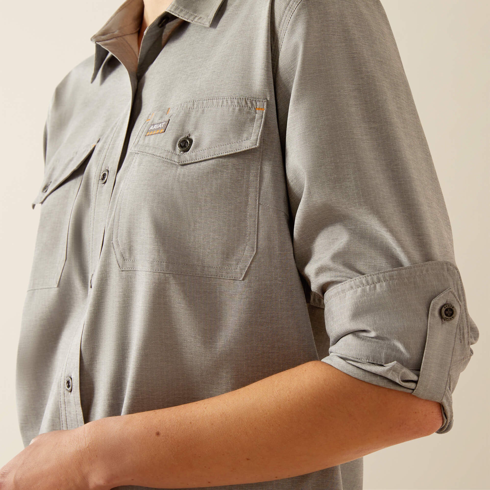 Rebar Made Tough VentTEK DuraStretch Work Shirt Women - CHARCOAL HEATHER