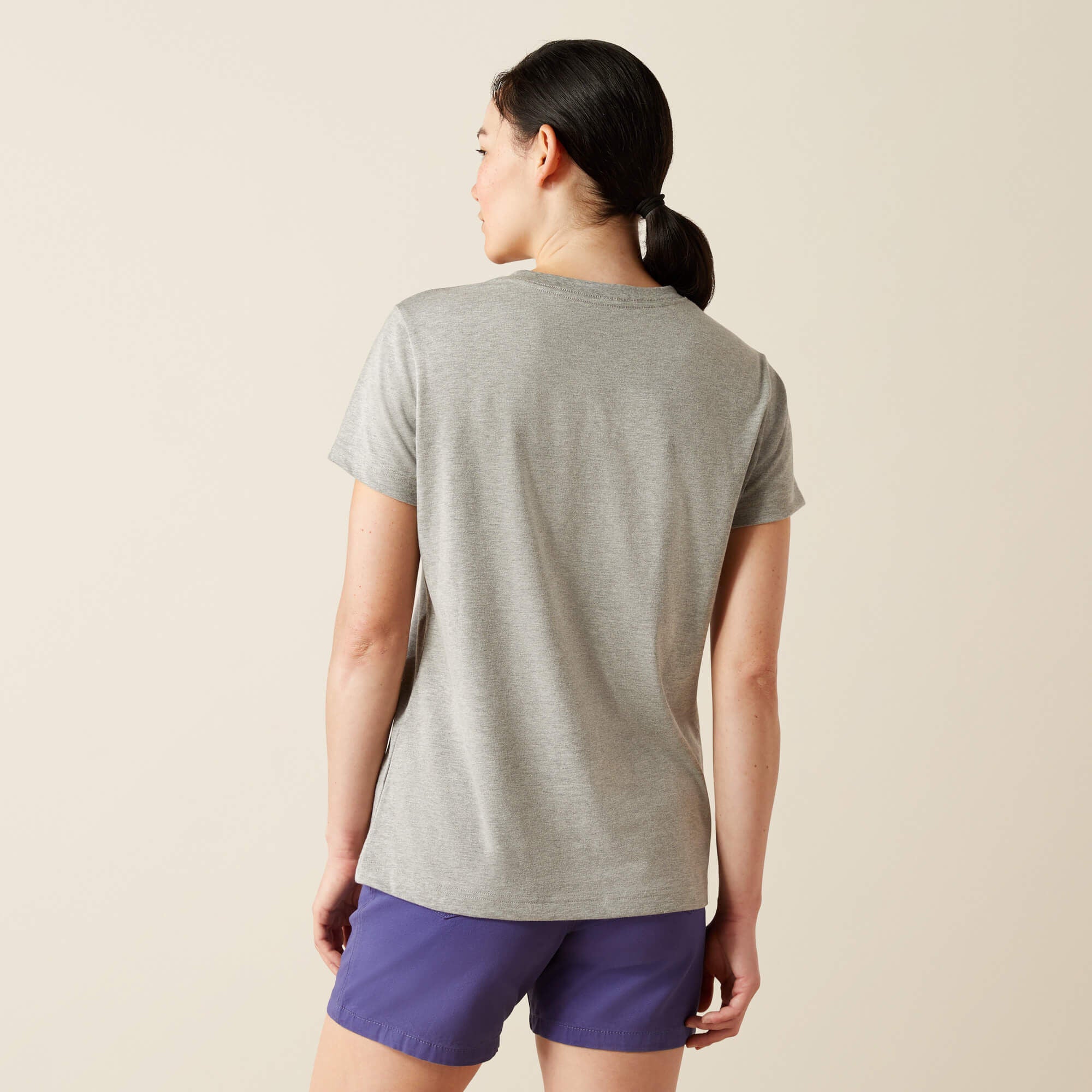 Rebar Cotton Strong Standard V-Neck T-Shirt Women - HEATHER GREY