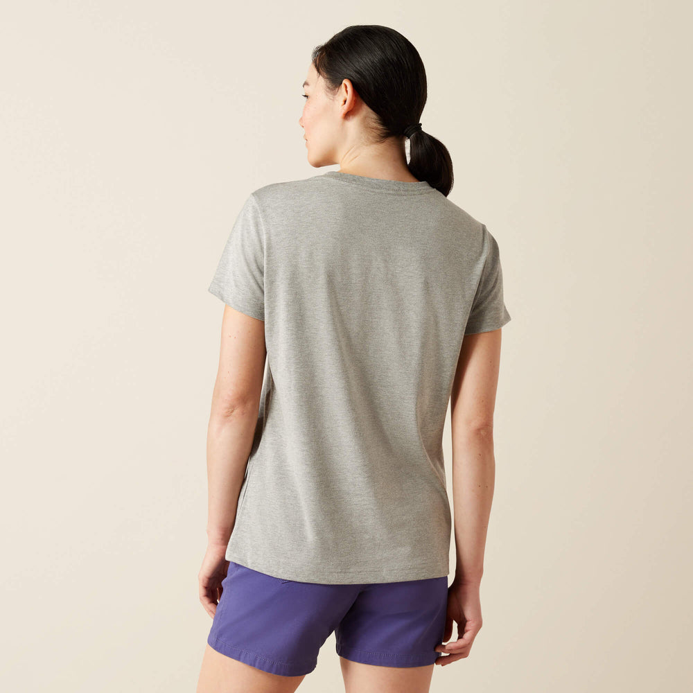 Rebar Cotton Strong Standard V-Neck T-Shirt Women - HEATHER GREY