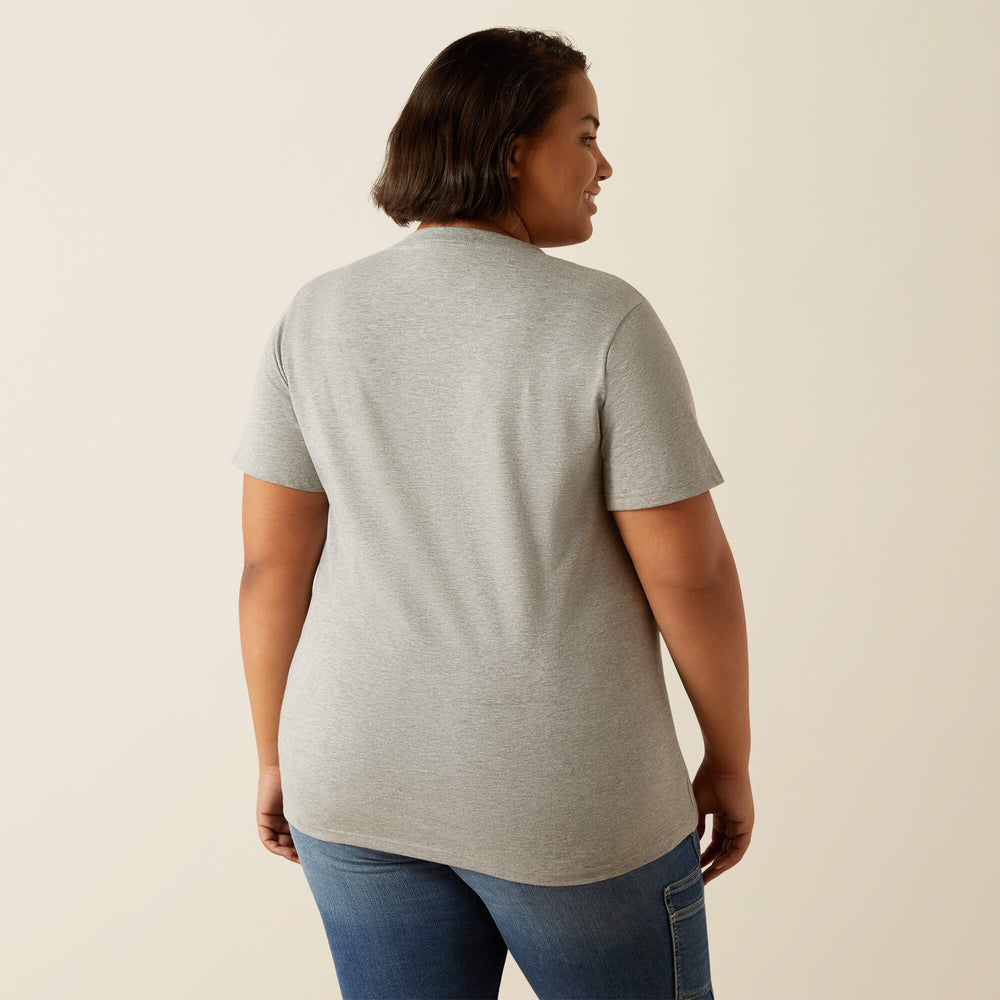 Rebar Cotton Strong Standard V-Neck T-Shirt Women - HEATHER GREY