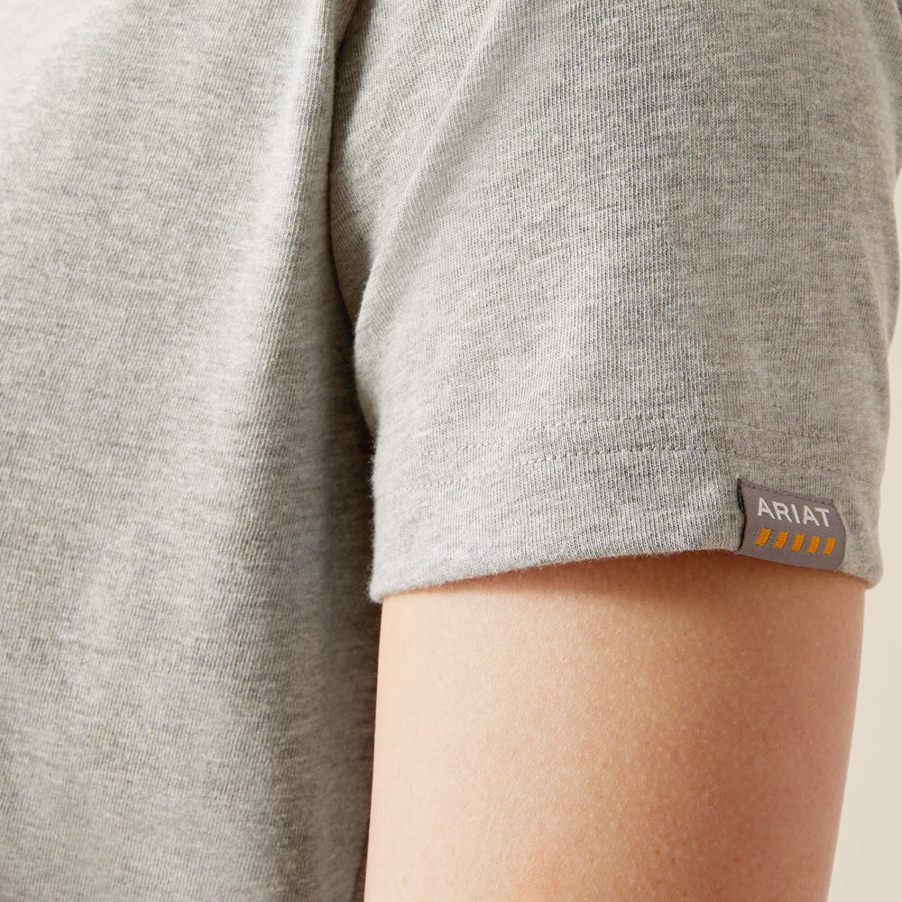 Rebar Cotton Strong Standard V-Neck T-Shirt Women - HEATHER GREY