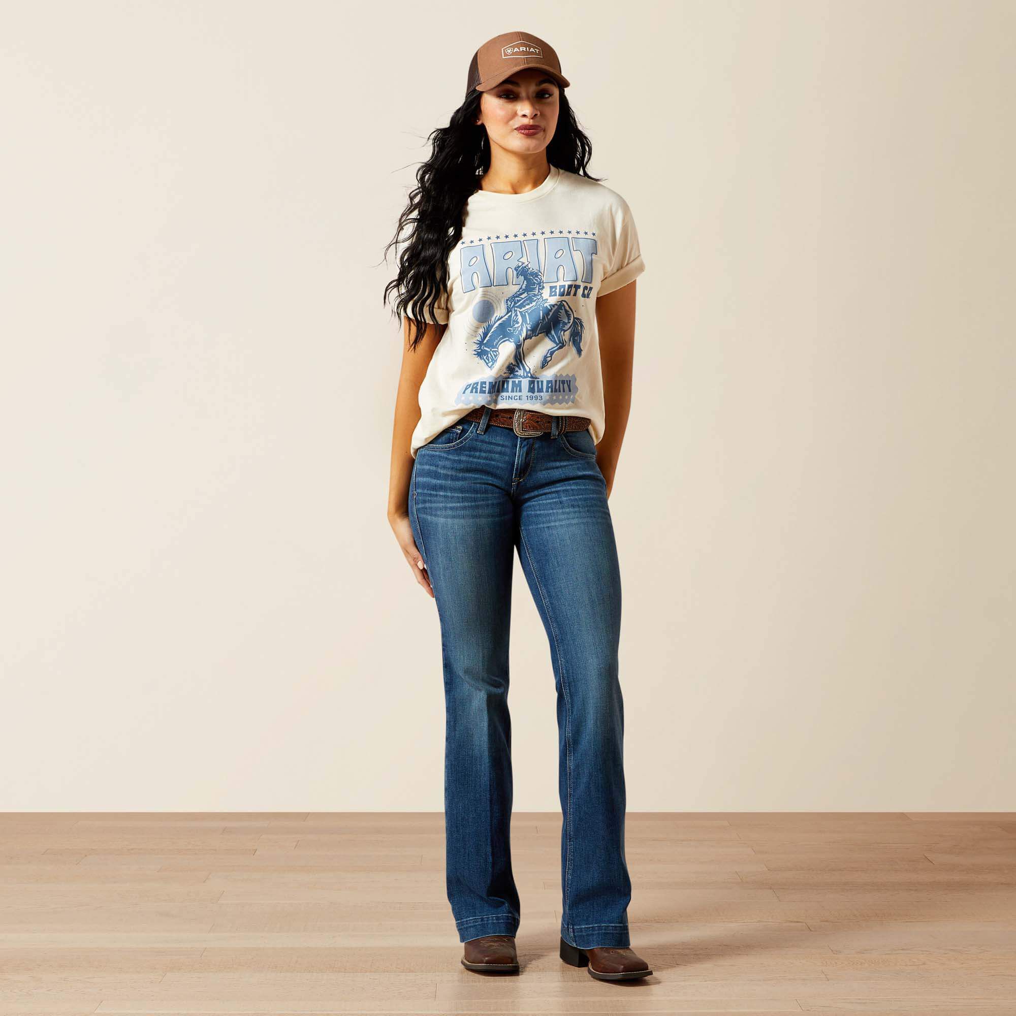 Ariat Retro Block Poster T-Shirt Women - WHITE