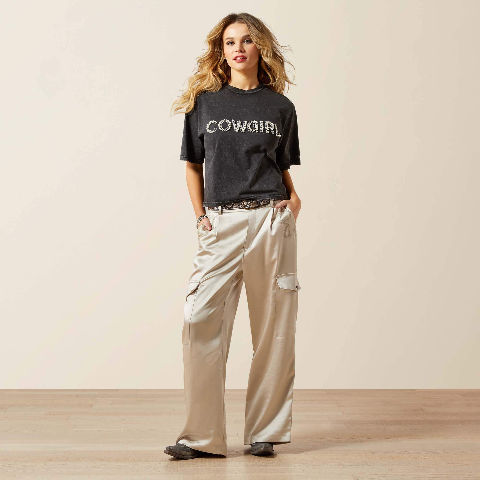 Pearl T-Shirt Women - WASHED BLACK