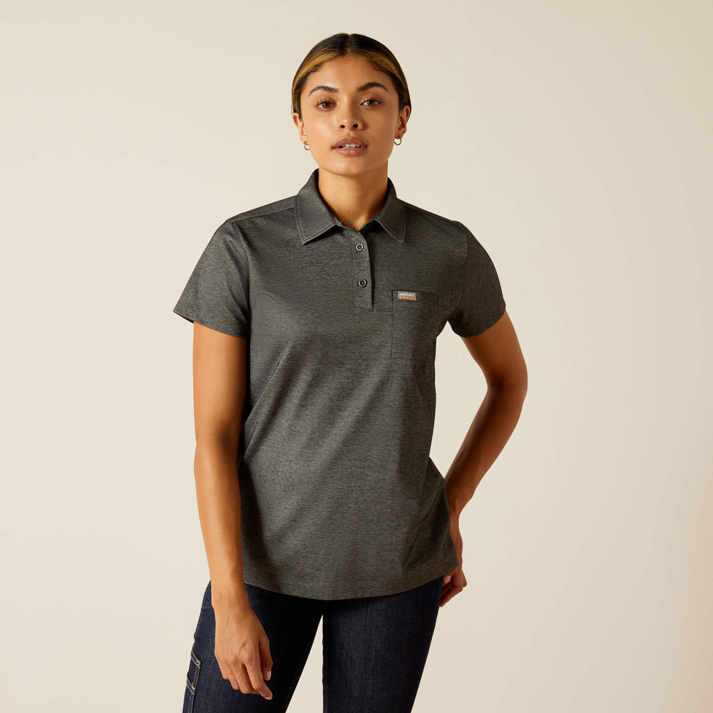 Rebar Foreman Polo Women - CHARCOAL HEATHER