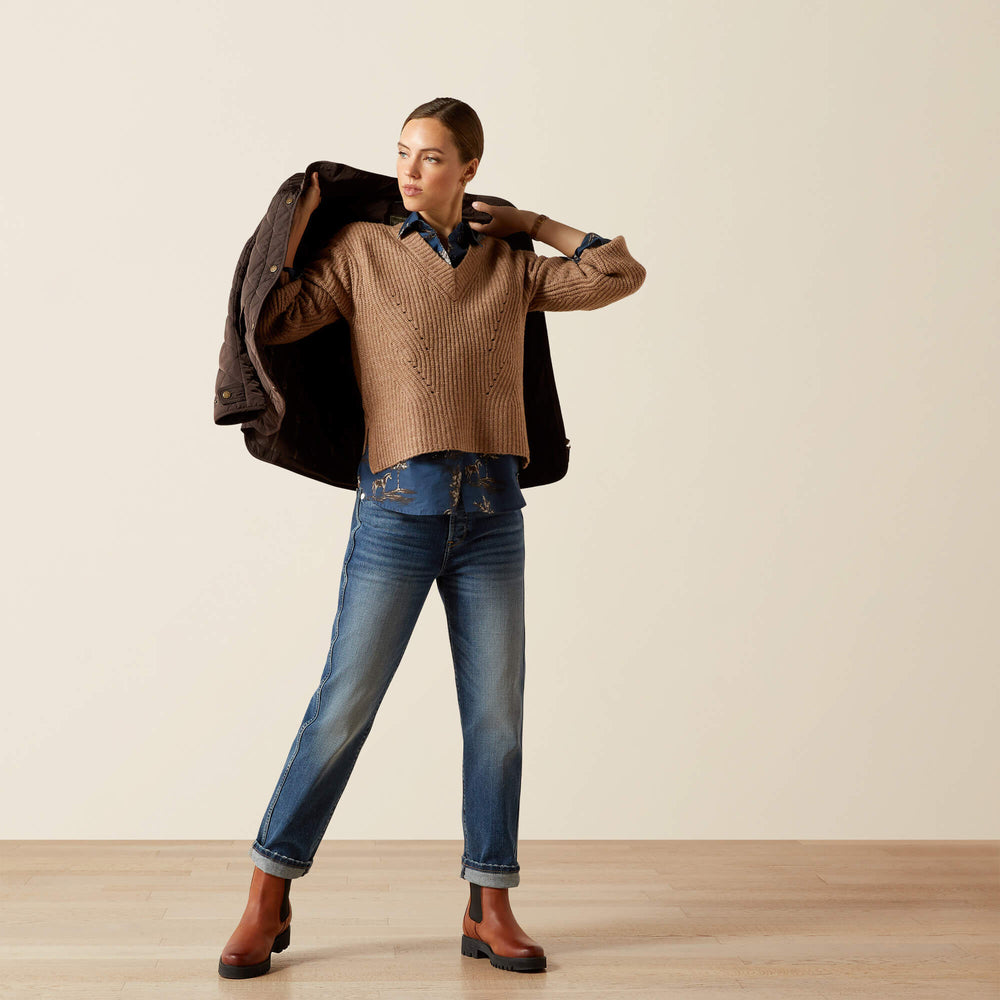 Blaydon Sweater Women - WOODSMOKE HEATHER