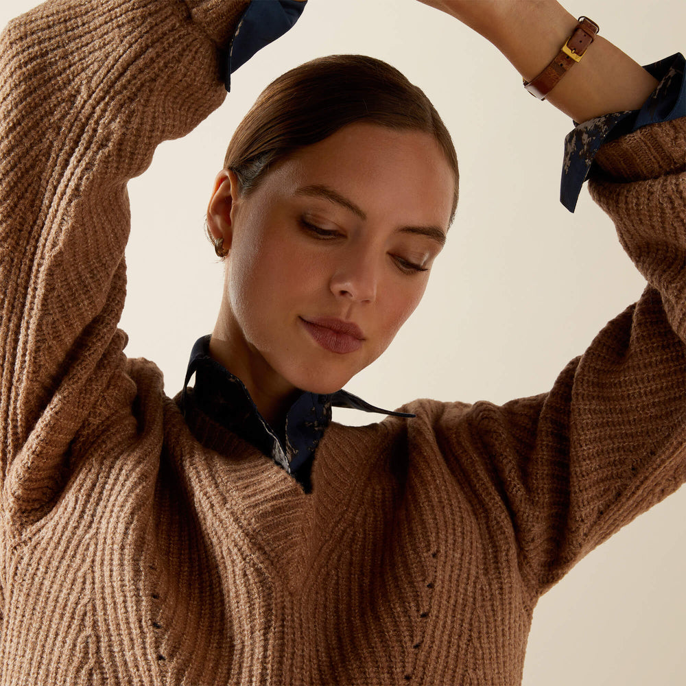 Blaydon Sweater Women - WOODSMOKE HEATHER