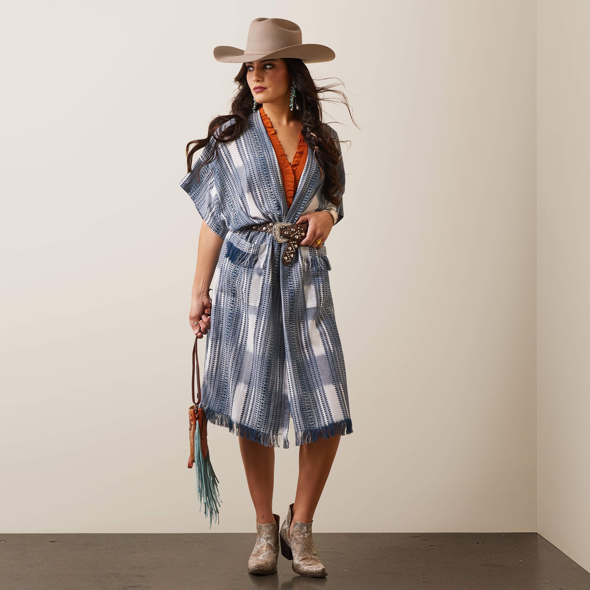 Lauren Kimono Wrap Women - MULTI YARN DYE