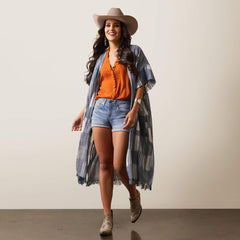 Lauren Kimono Wrap Women - MULTI YARN DYE