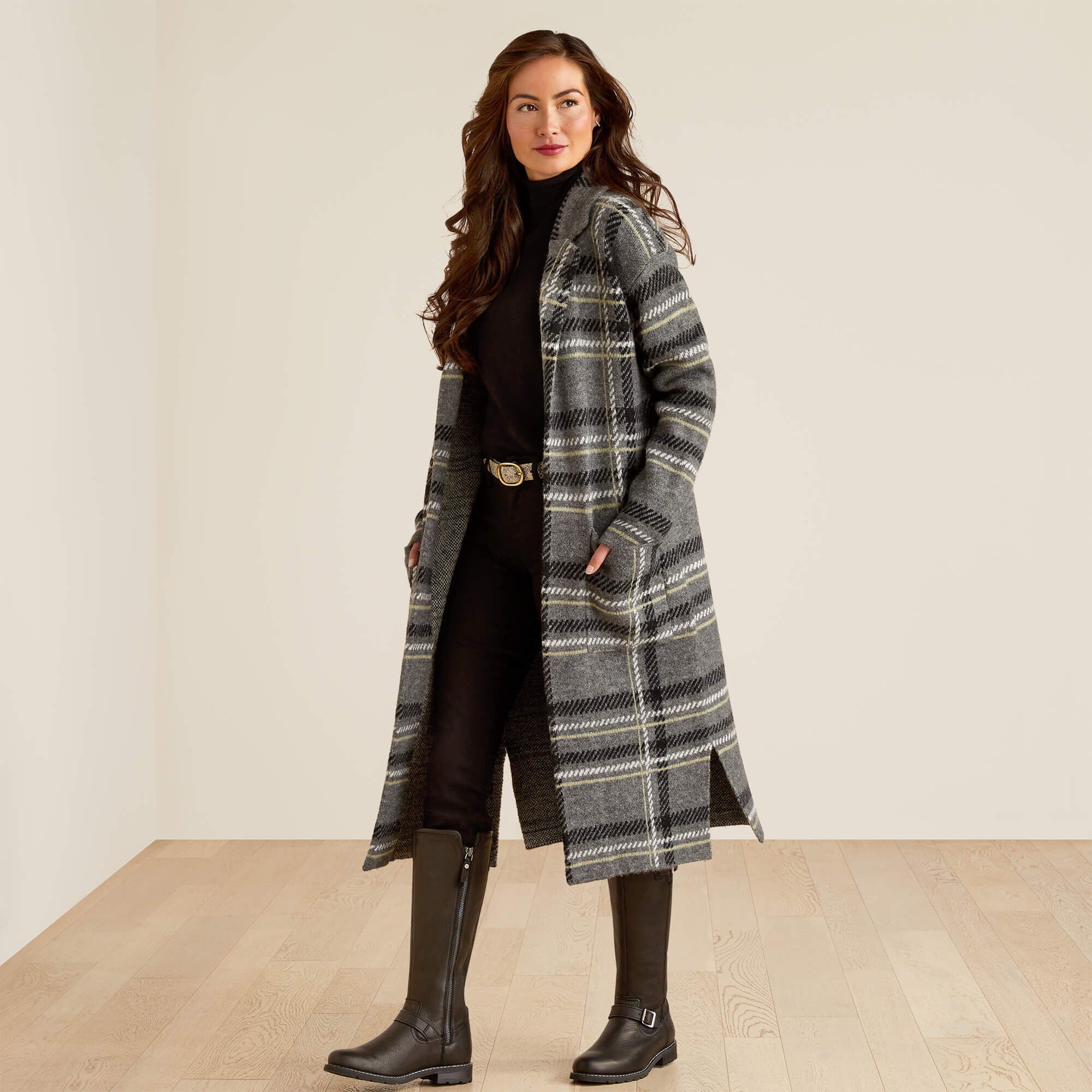 Ballston Cardigan Women - CHARCOAL PLAID