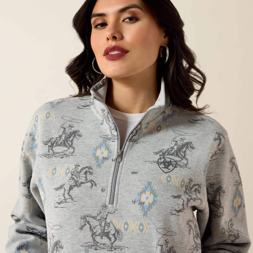 Sapphire 1/2 Zip Sweatshirt Women - HEATHER GREY