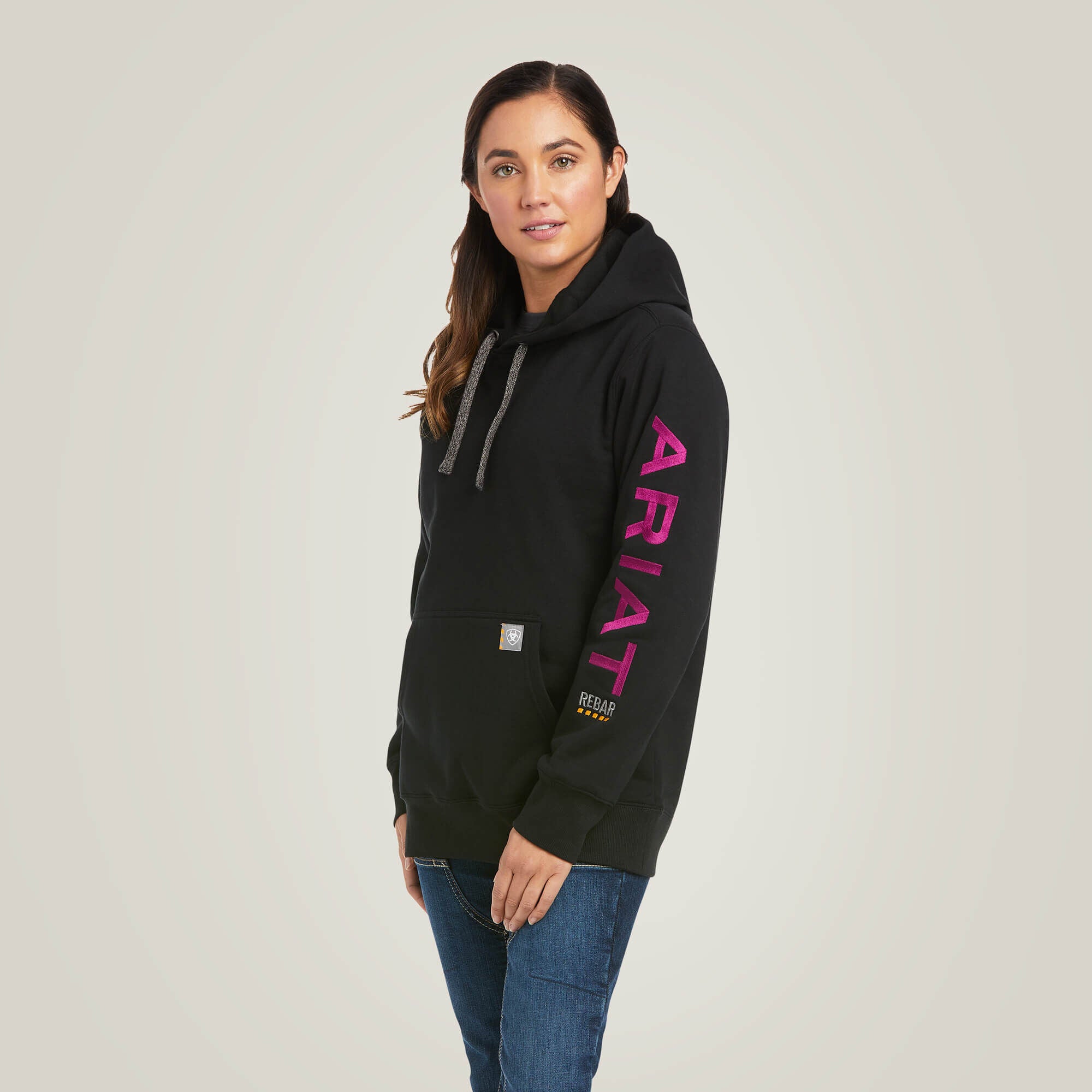 Rebar Graphic Hoodie Women - BLACK/PURPLE