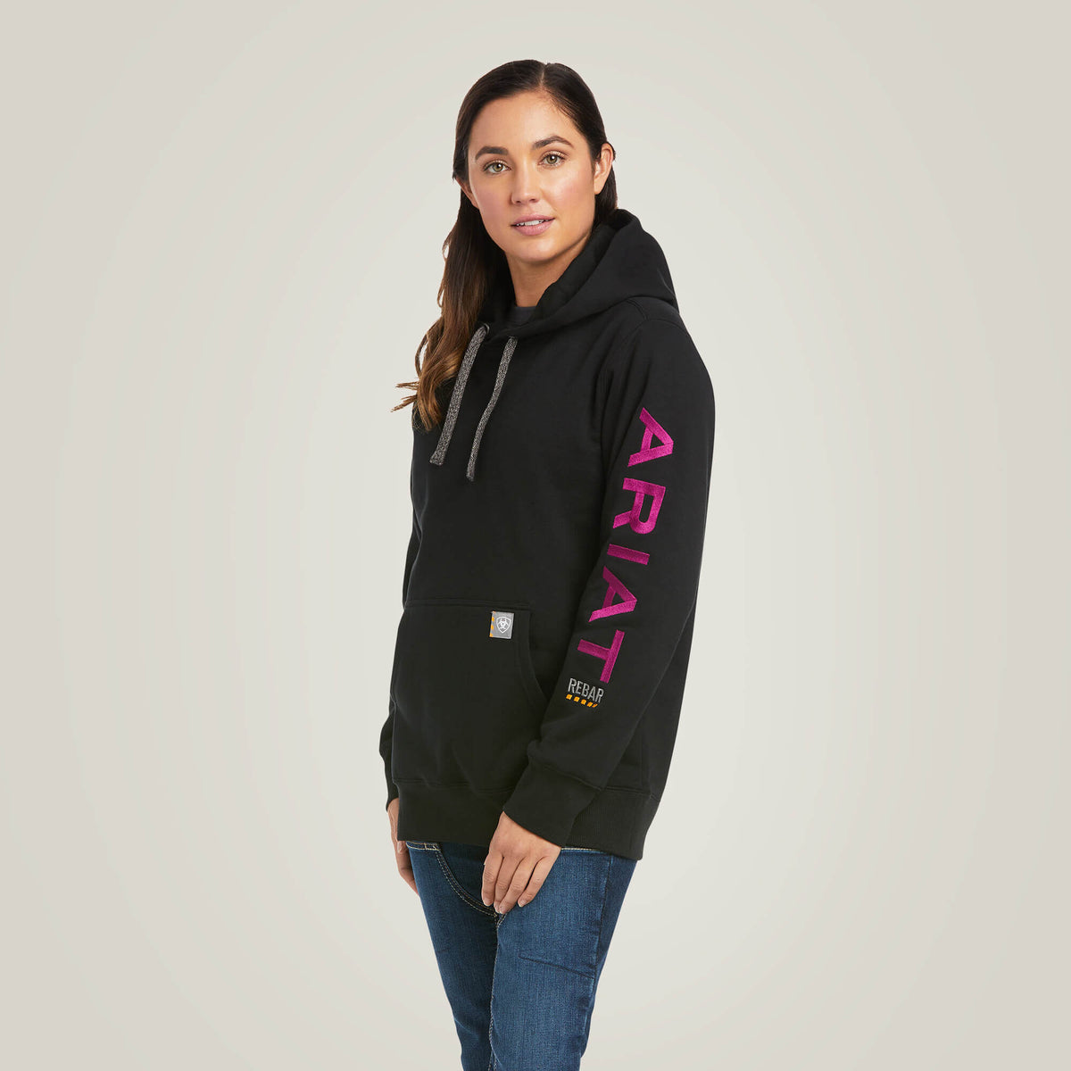 Rebar Graphic Hoodie Women - BLACK/PURPLE