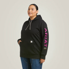 Rebar Graphic Hoodie Women - BLACK/PURPLE