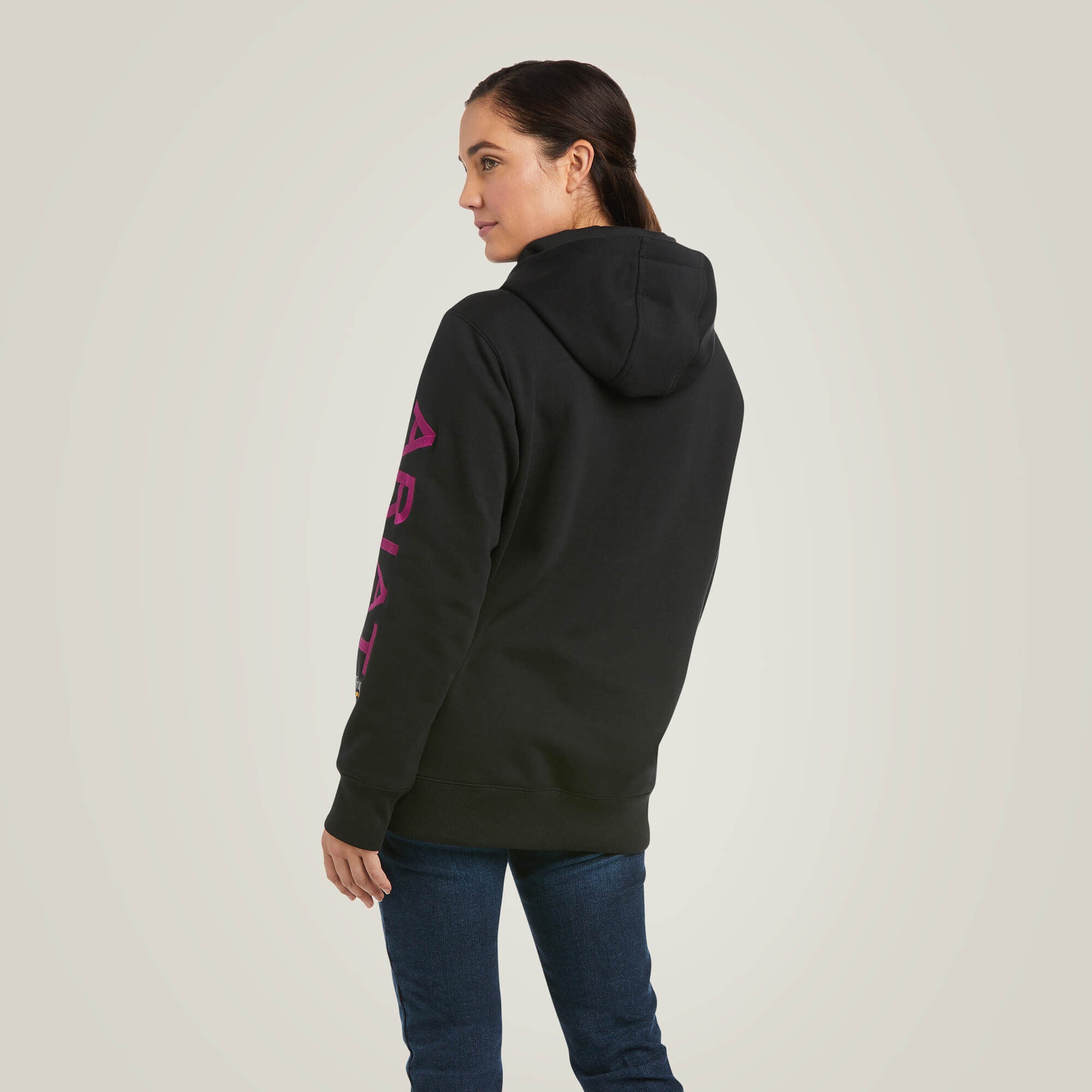 Rebar Graphic Hoodie Women - BLACK/PURPLE