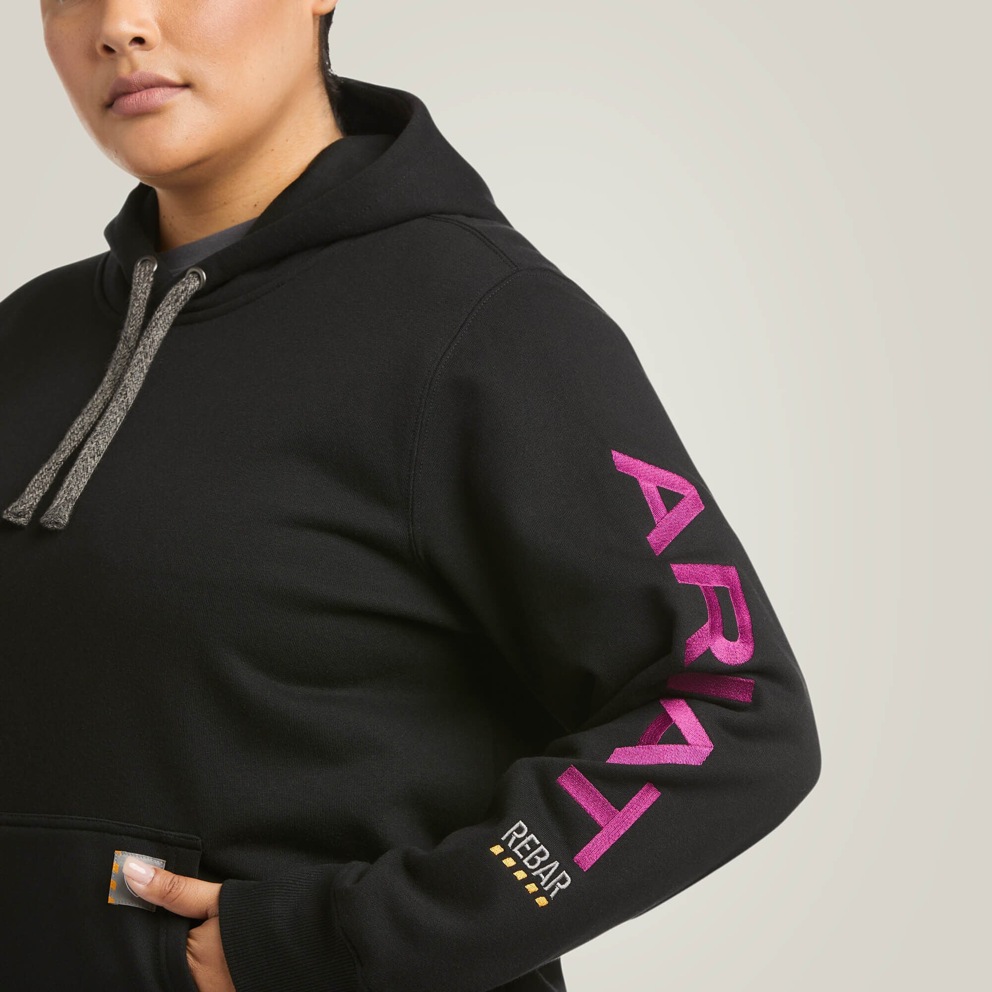 Rebar Graphic Hoodie Women - BLACK/PURPLE