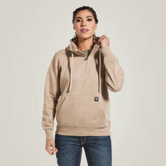 Rebar Skill Set 1/2 Zip Hoodie Women - DARK OATMEAL HEATHER