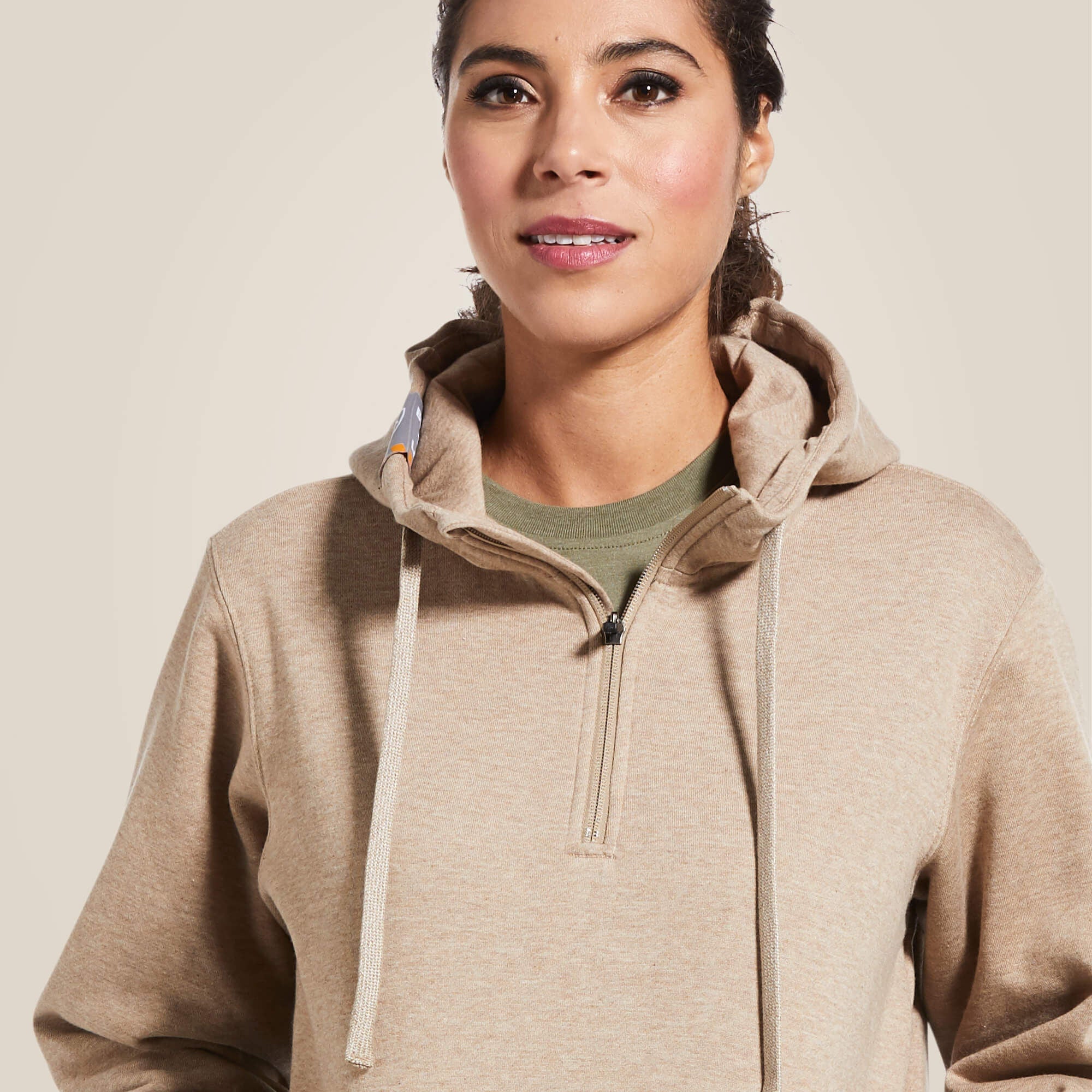 Rebar Skill Set 1/2 Zip Hoodie Women - DARK OATMEAL HEATHER