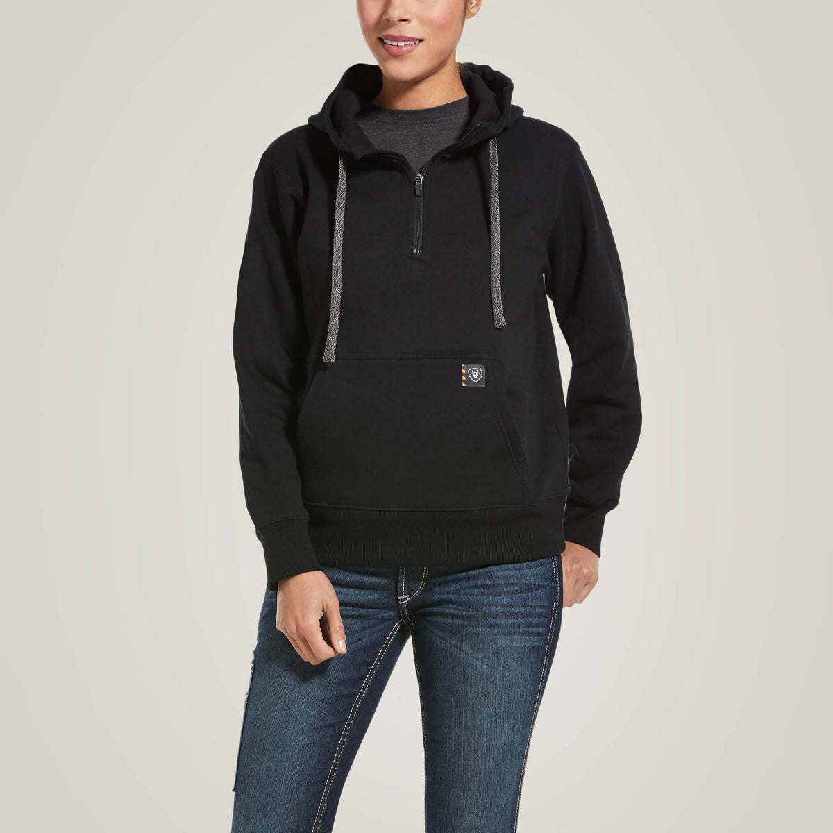 Rebar Skill Set 1/2 Zip Hoodie Women - BLACK