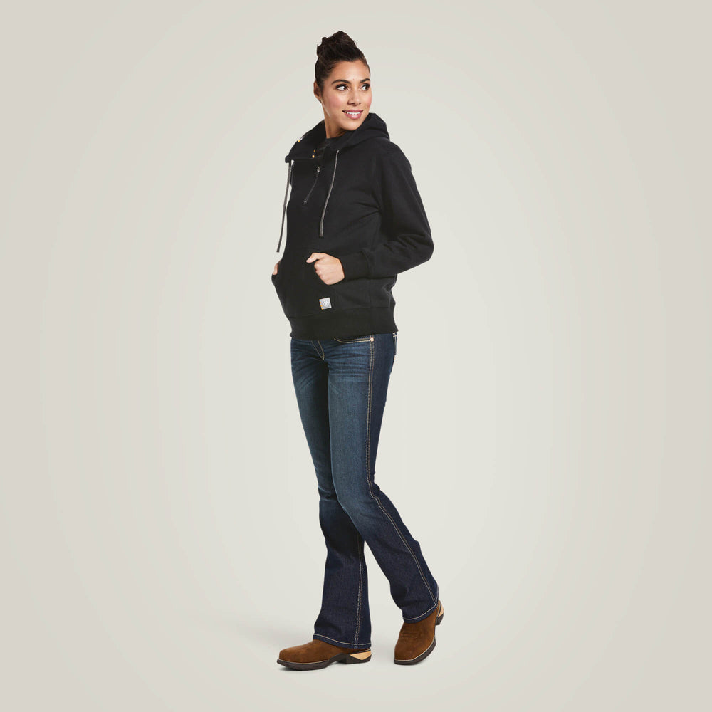 Rebar Skill Set 1/2 Zip Hoodie Women - BLACK