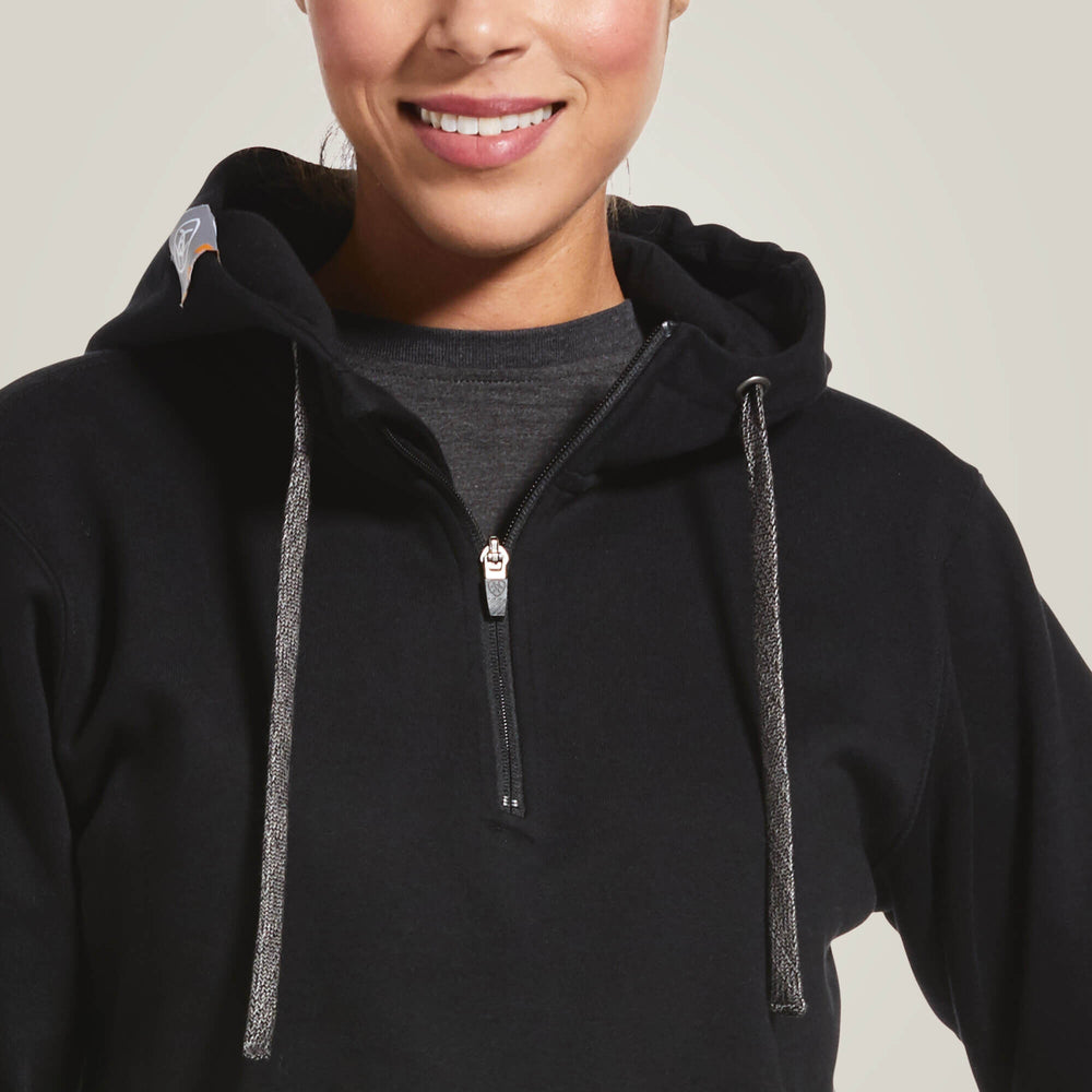 Rebar Skill Set 1/2 Zip Hoodie Women - BLACK