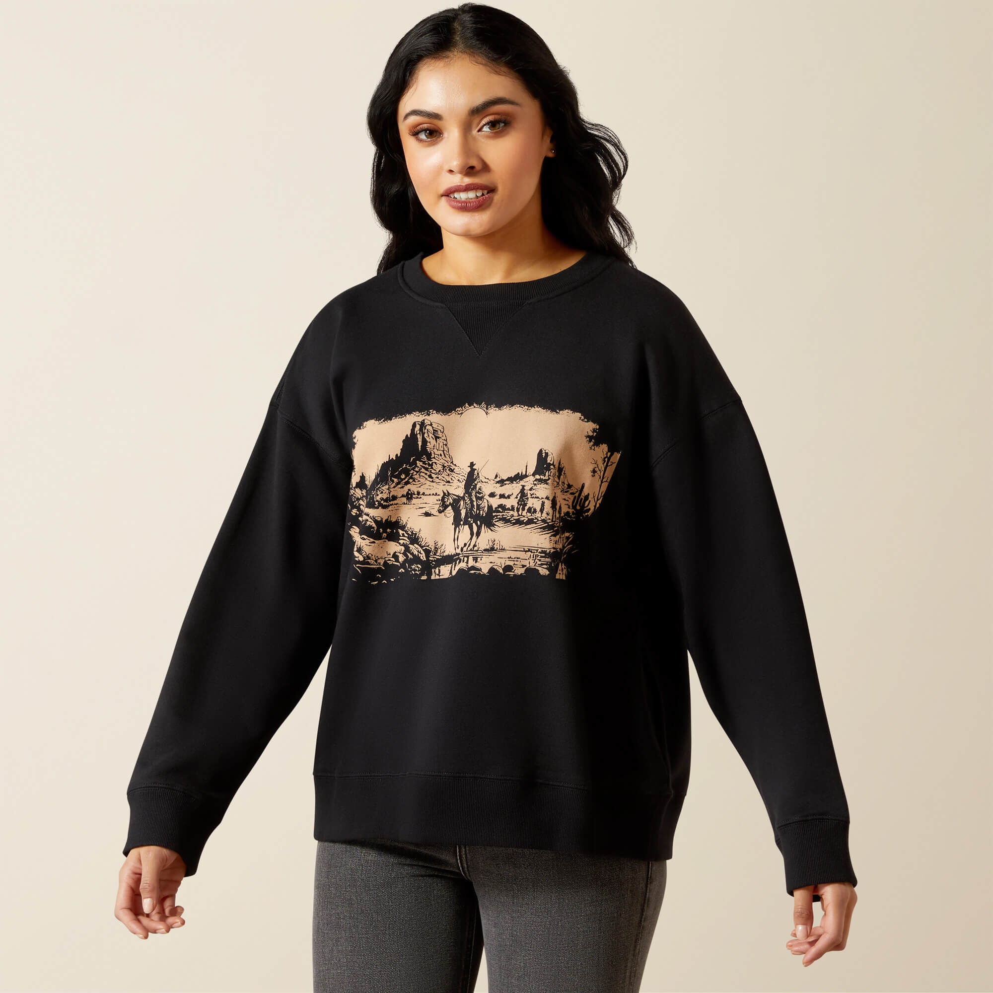 Outlaw Oversized Sweatshirt Women - BLACK