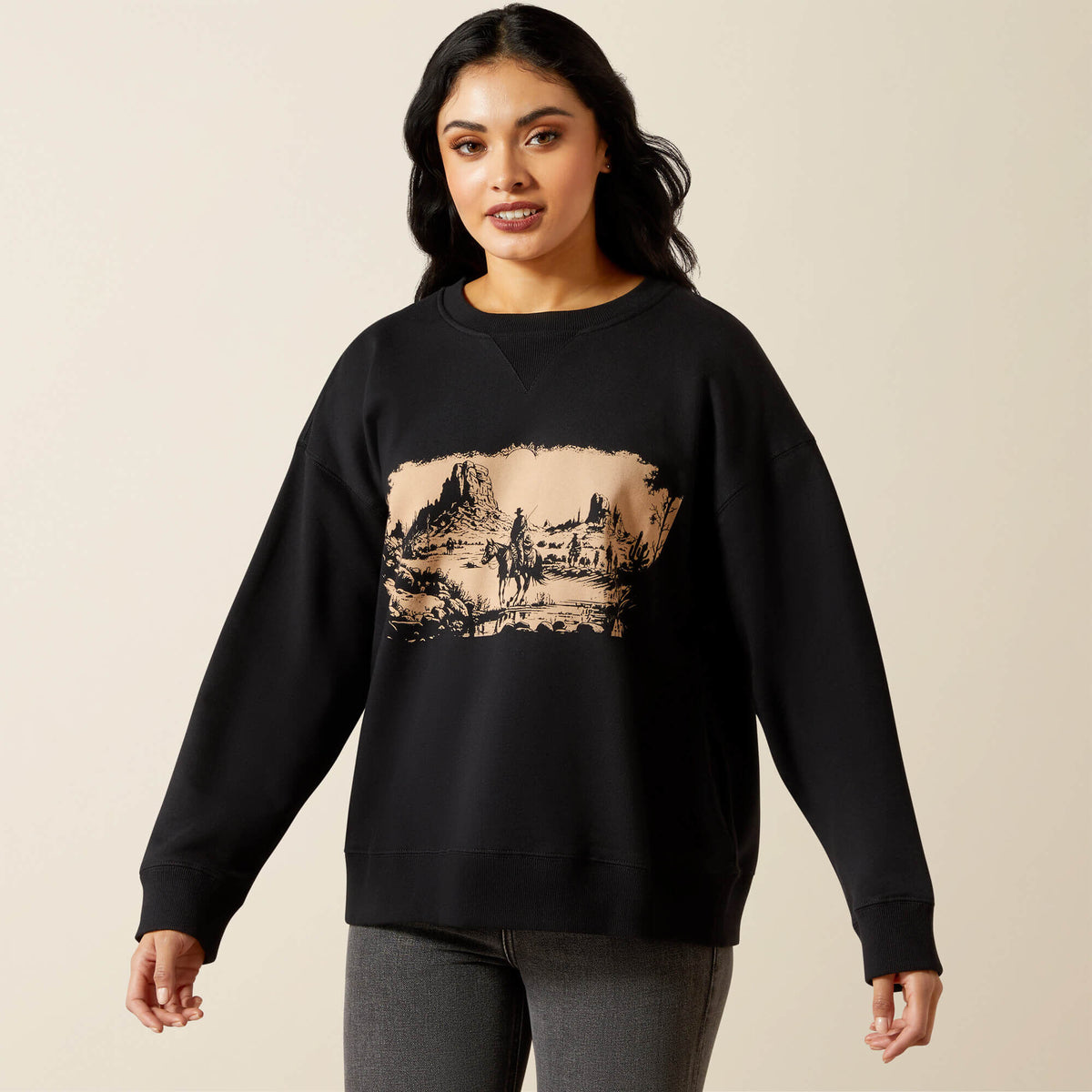 Outlaw Oversized Sweatshirt Women - BLACK