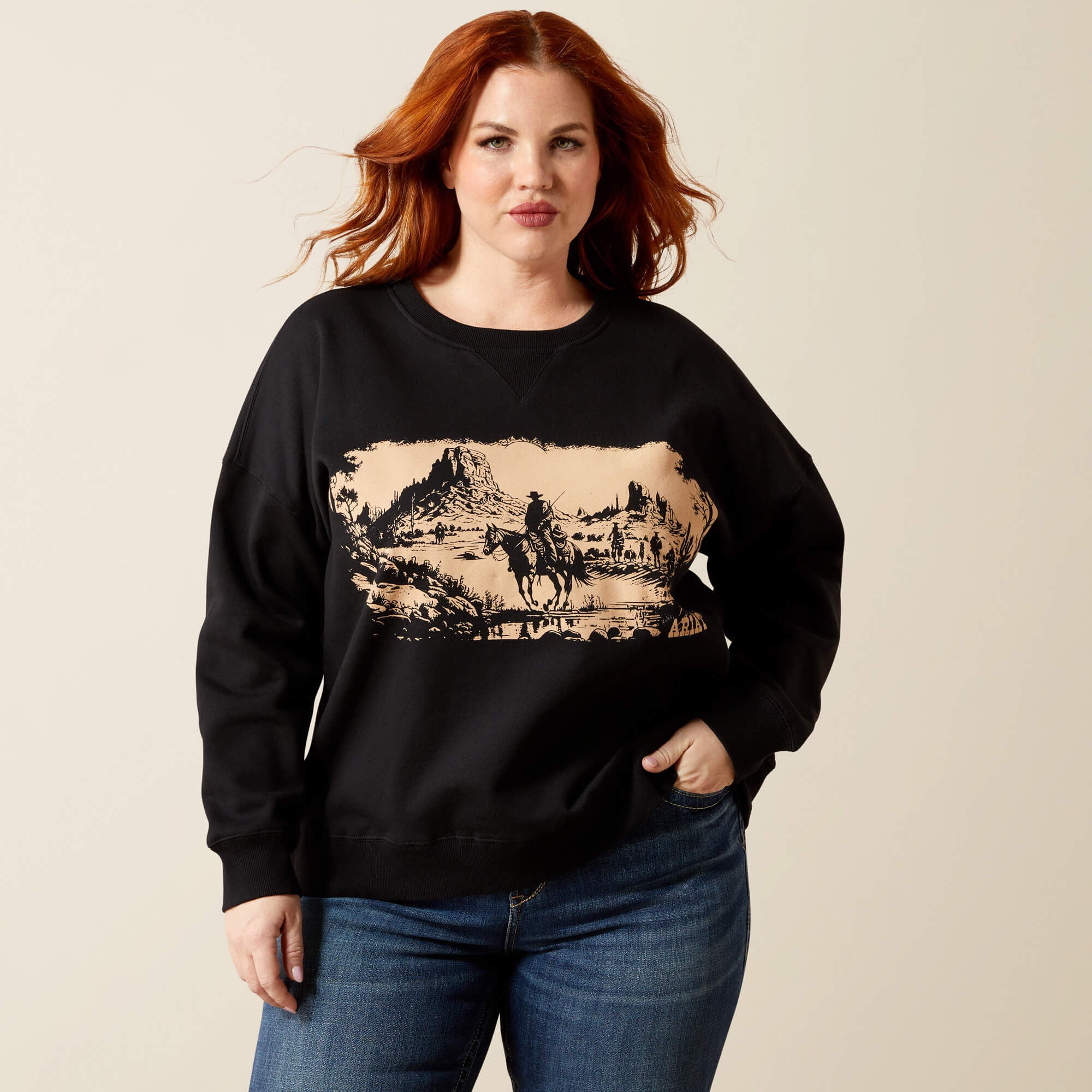 Outlaw Oversized Sweatshirt Women - BLACK