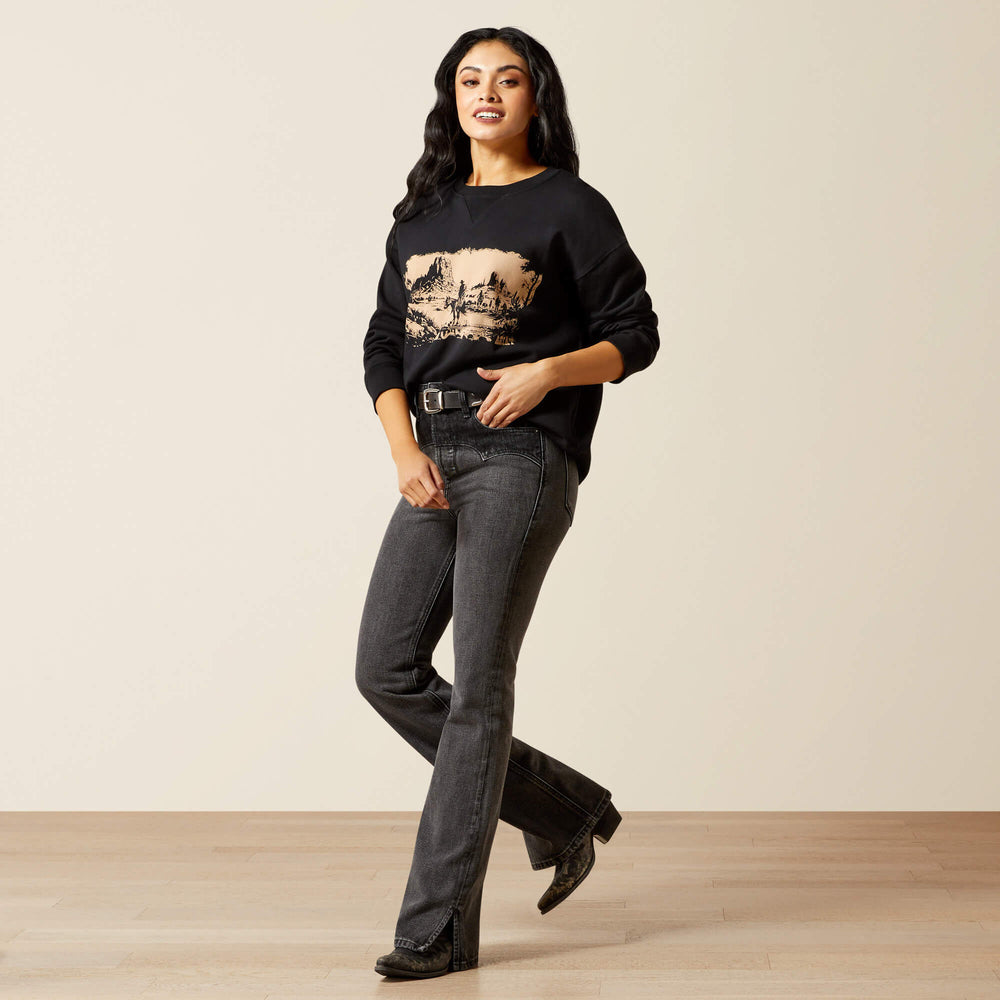 Outlaw Oversized Sweatshirt Women - BLACK