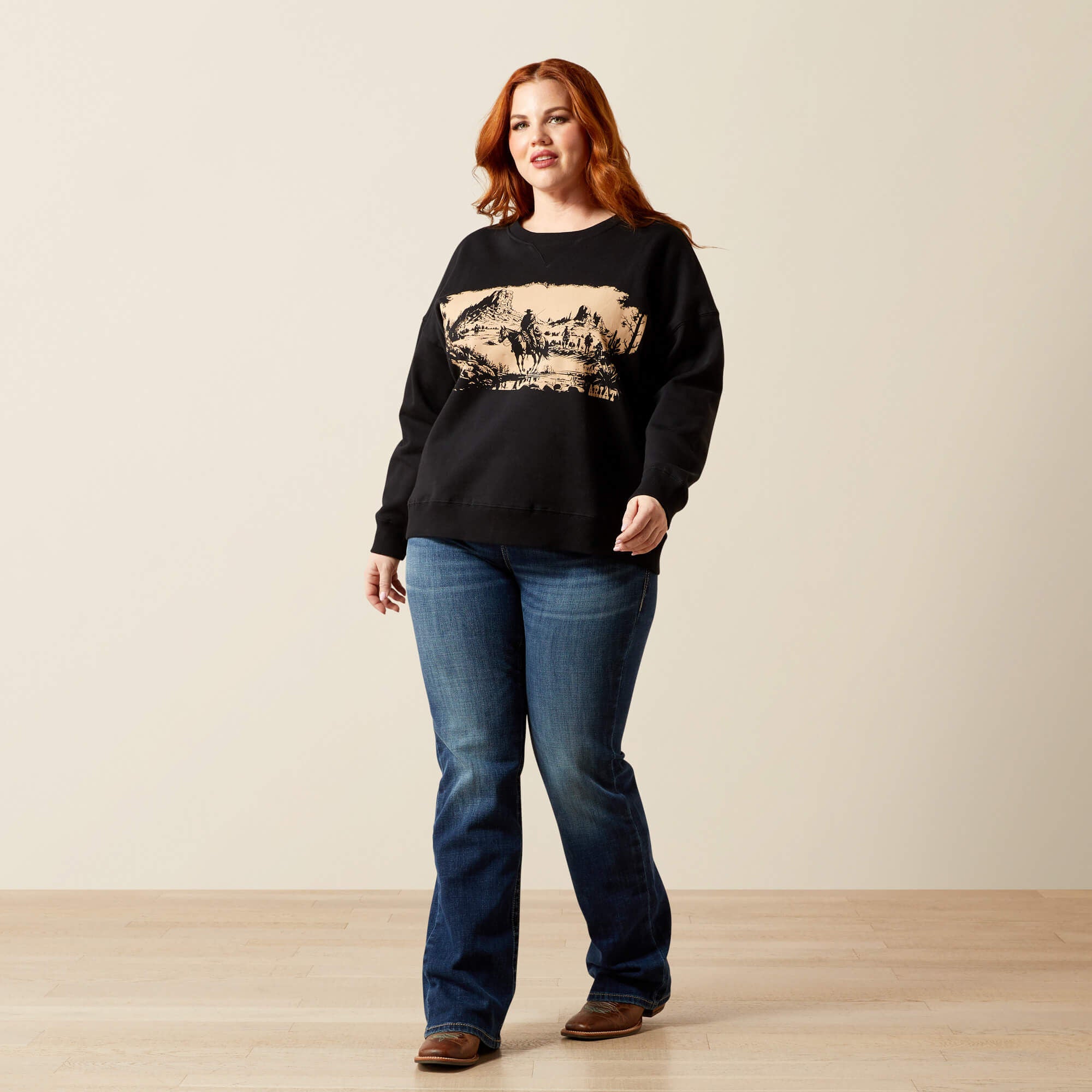 Outlaw Oversized Sweatshirt Women - BLACK