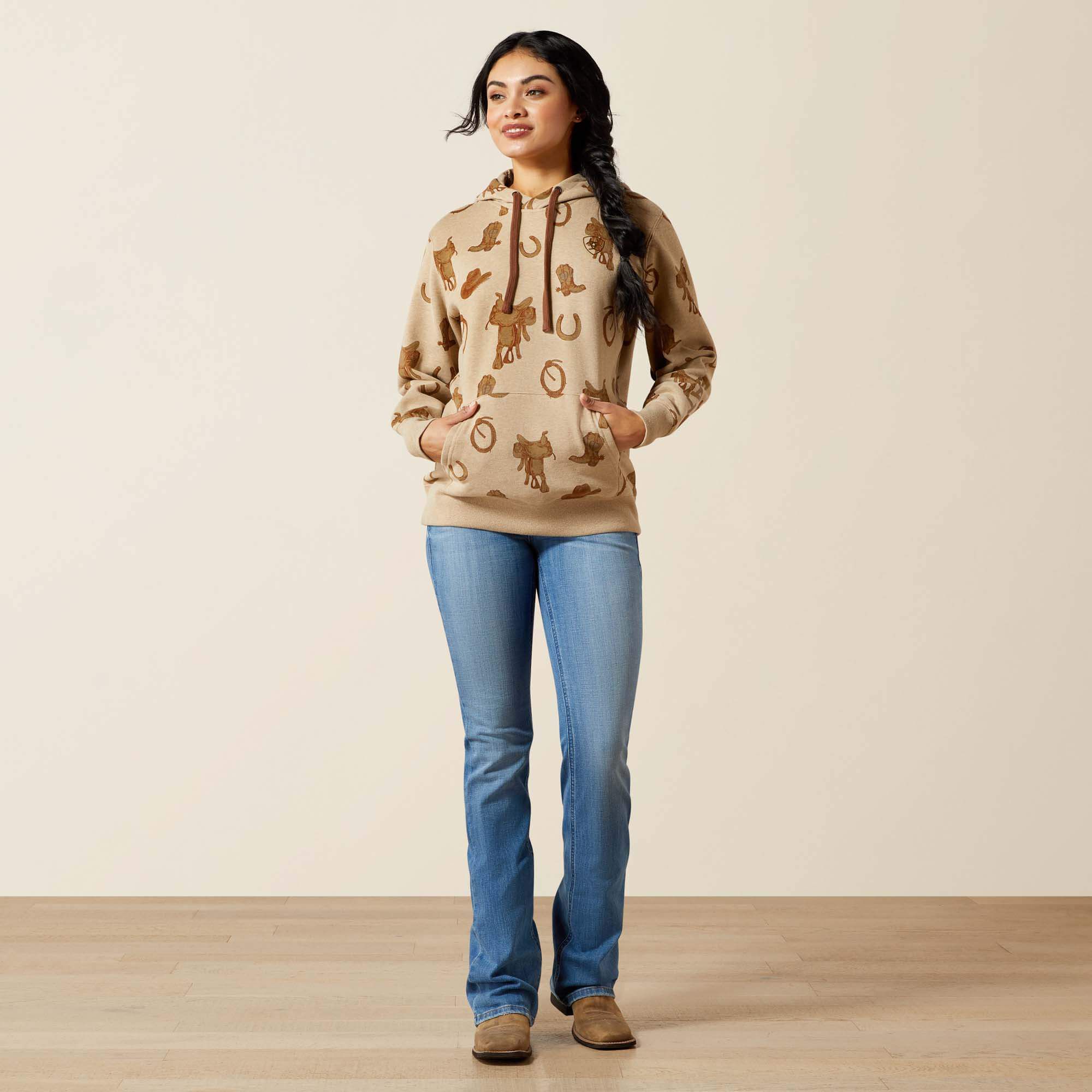 Ariat Logo 2.0 Hoodie Women - SAVANNAH TAN HEATHER
