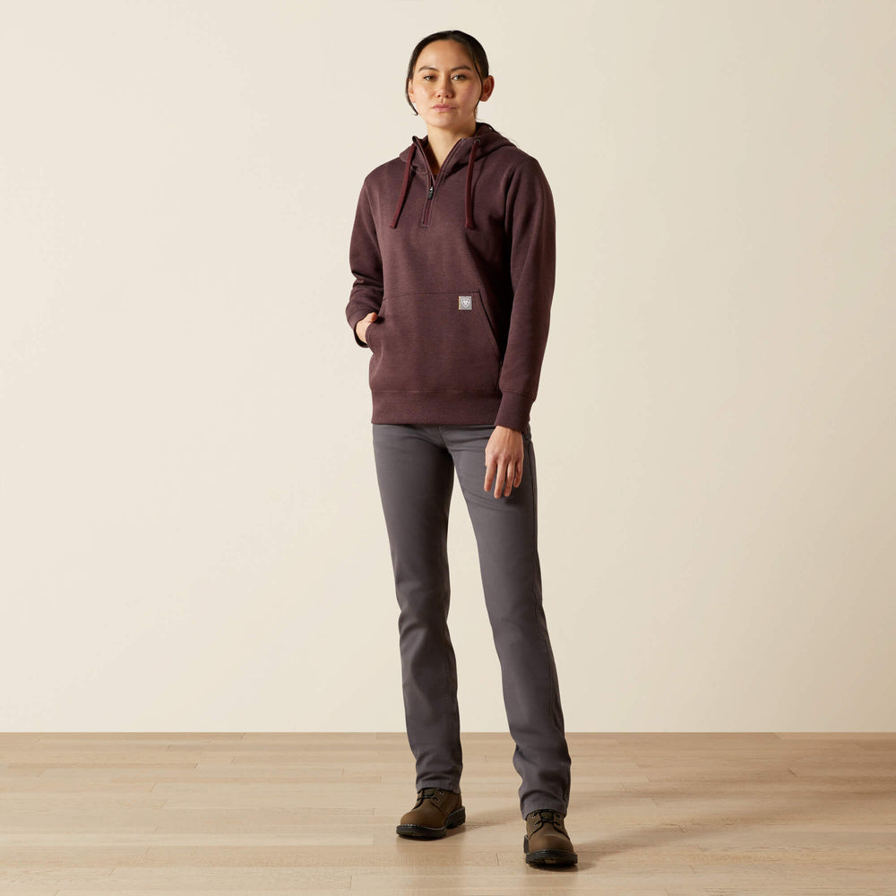 Rebar Skill Set 1/2 Zip Hoodie Women - FUDGE HEATHER