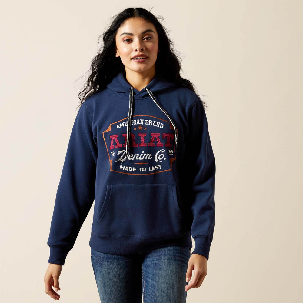 Ariat Emblem Hoodie Women - DRESS BLUES