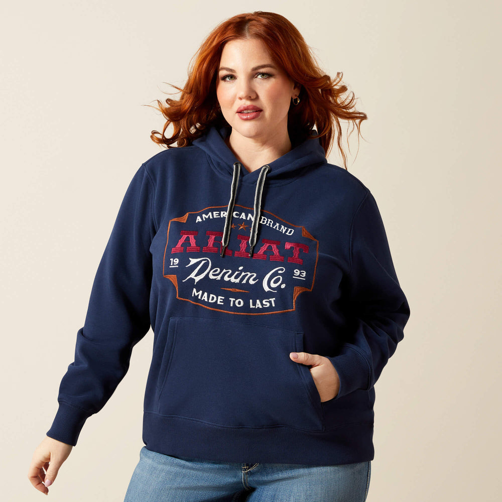 Ariat Emblem Hoodie Women - DRESS BLUES
