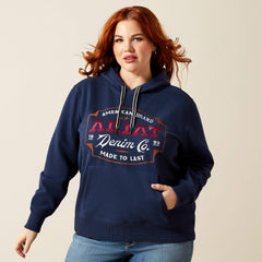 Ariat Emblem Hoodie Women - DRESS BLUES