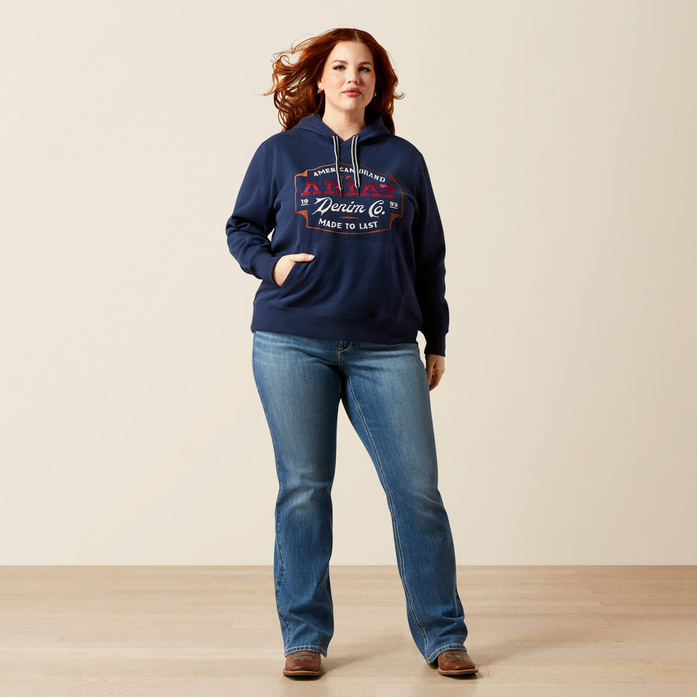 Ariat Emblem Hoodie Women - DRESS BLUES