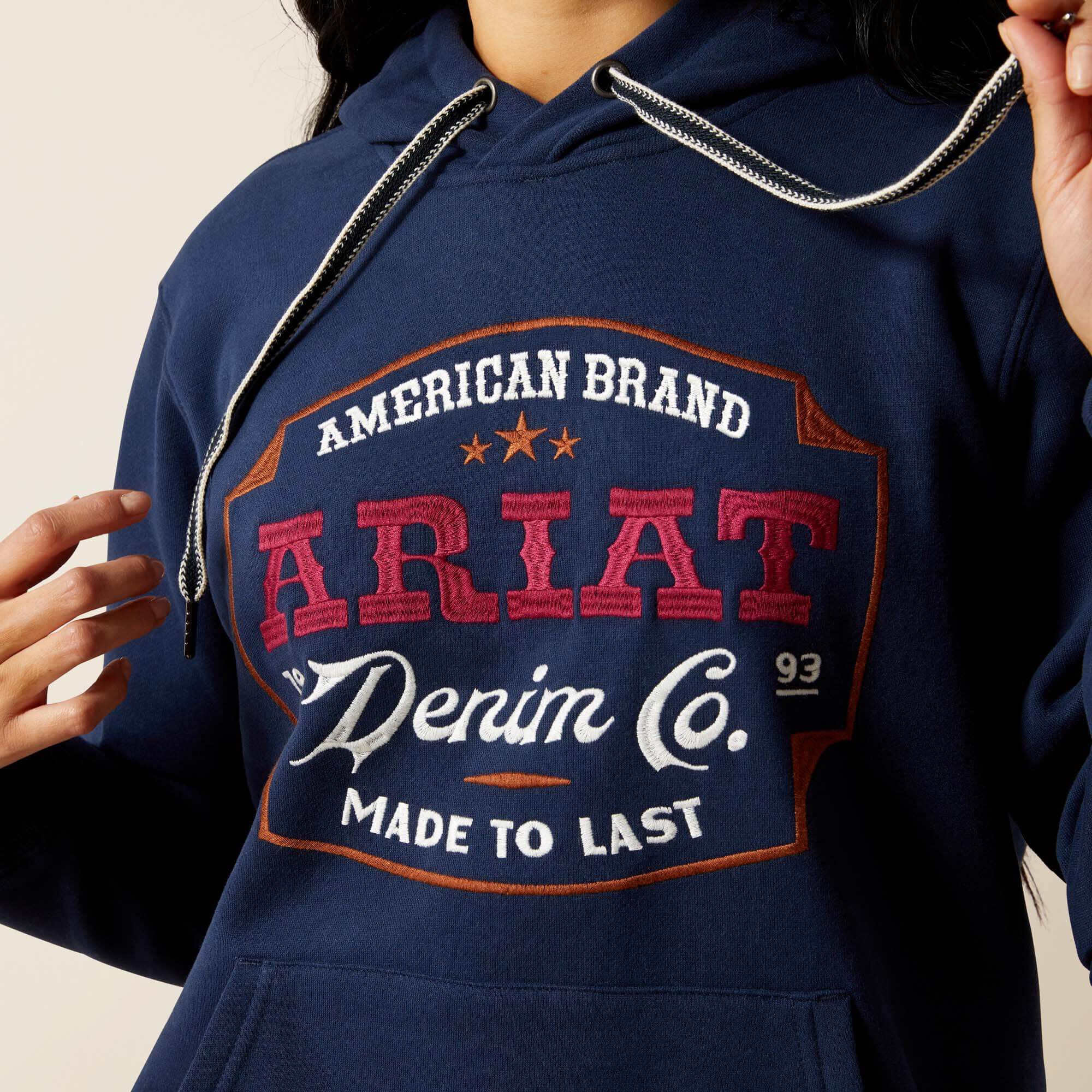 Ariat Emblem Hoodie Women - DRESS BLUES